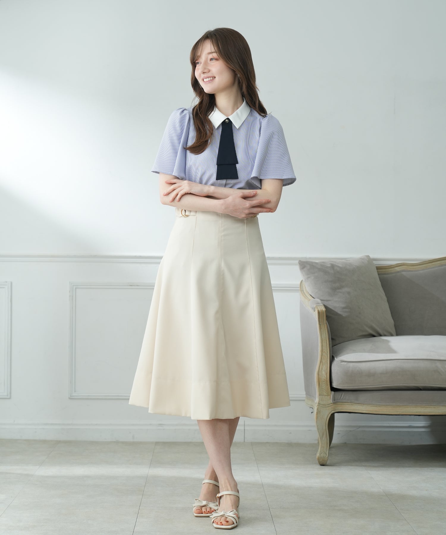 ベージュ　model：163　着用サイズ：M