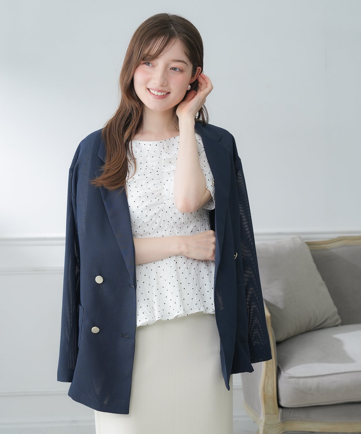 ネイビー　model：163　着用サイズ：M