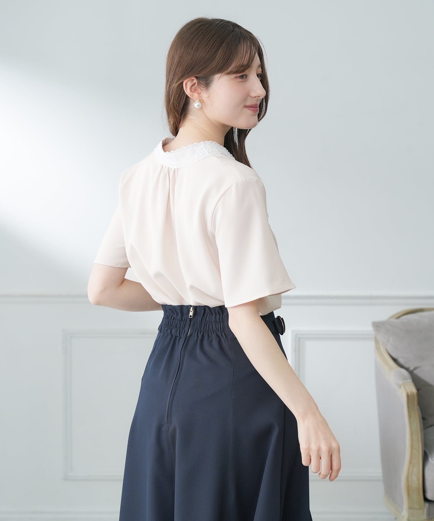 ピンクベージュ　model：163　着用サイズ：M