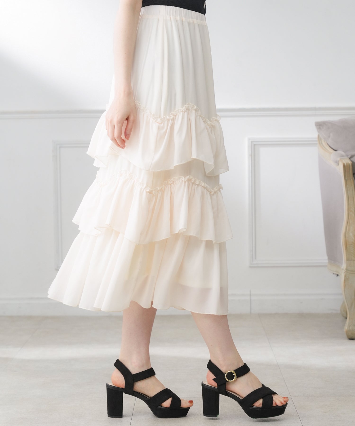 アイボリー　model：163cm  　着用サイズ：M