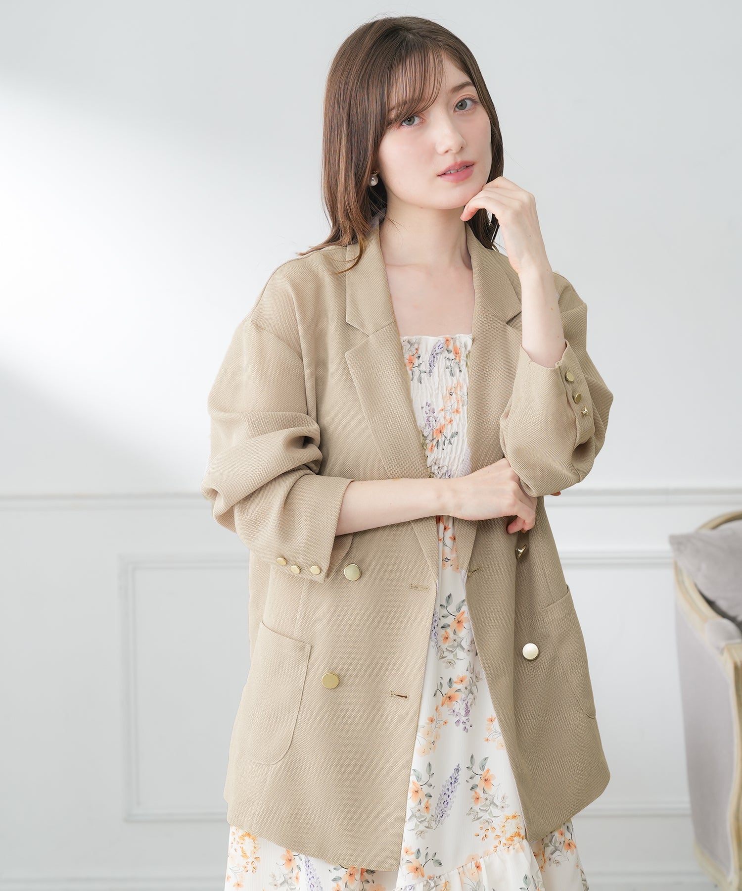 メッシュダブルブレストジャケット