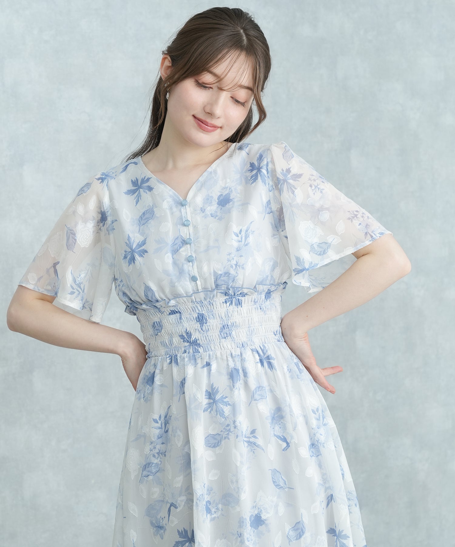 ブルー　model:163cm  着用サイズ：M
