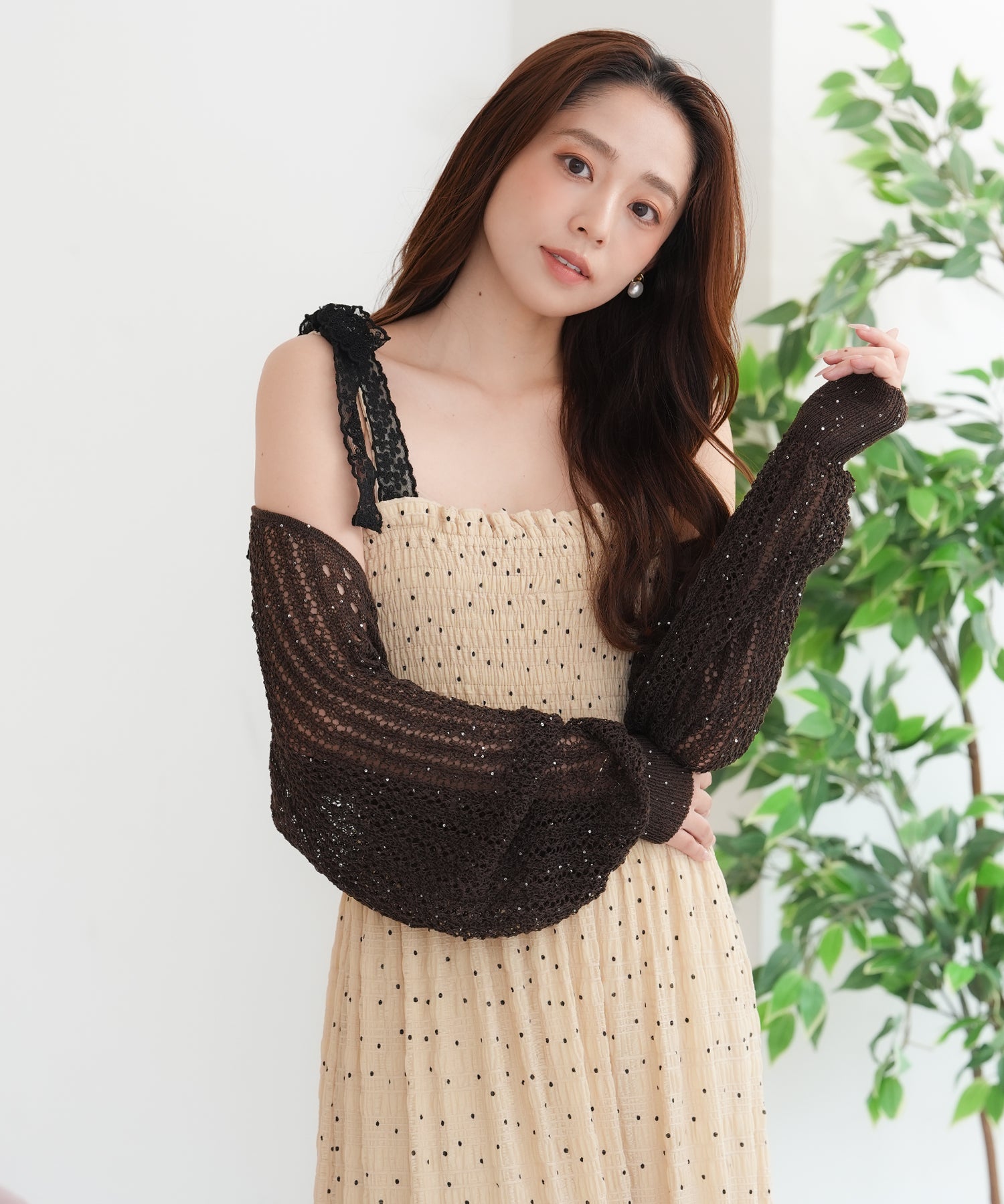 ベージュ　model：165　着用サイズ：M
