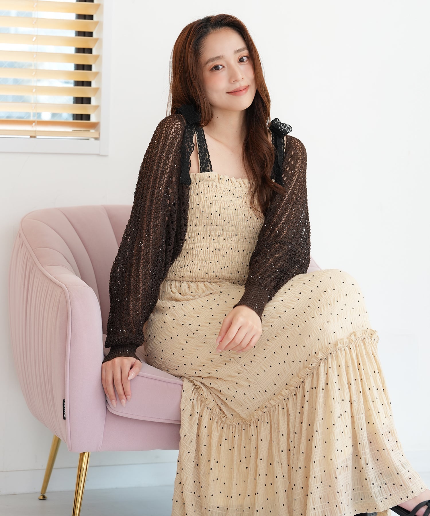 ベージュ　model：165　着用サイズ：M