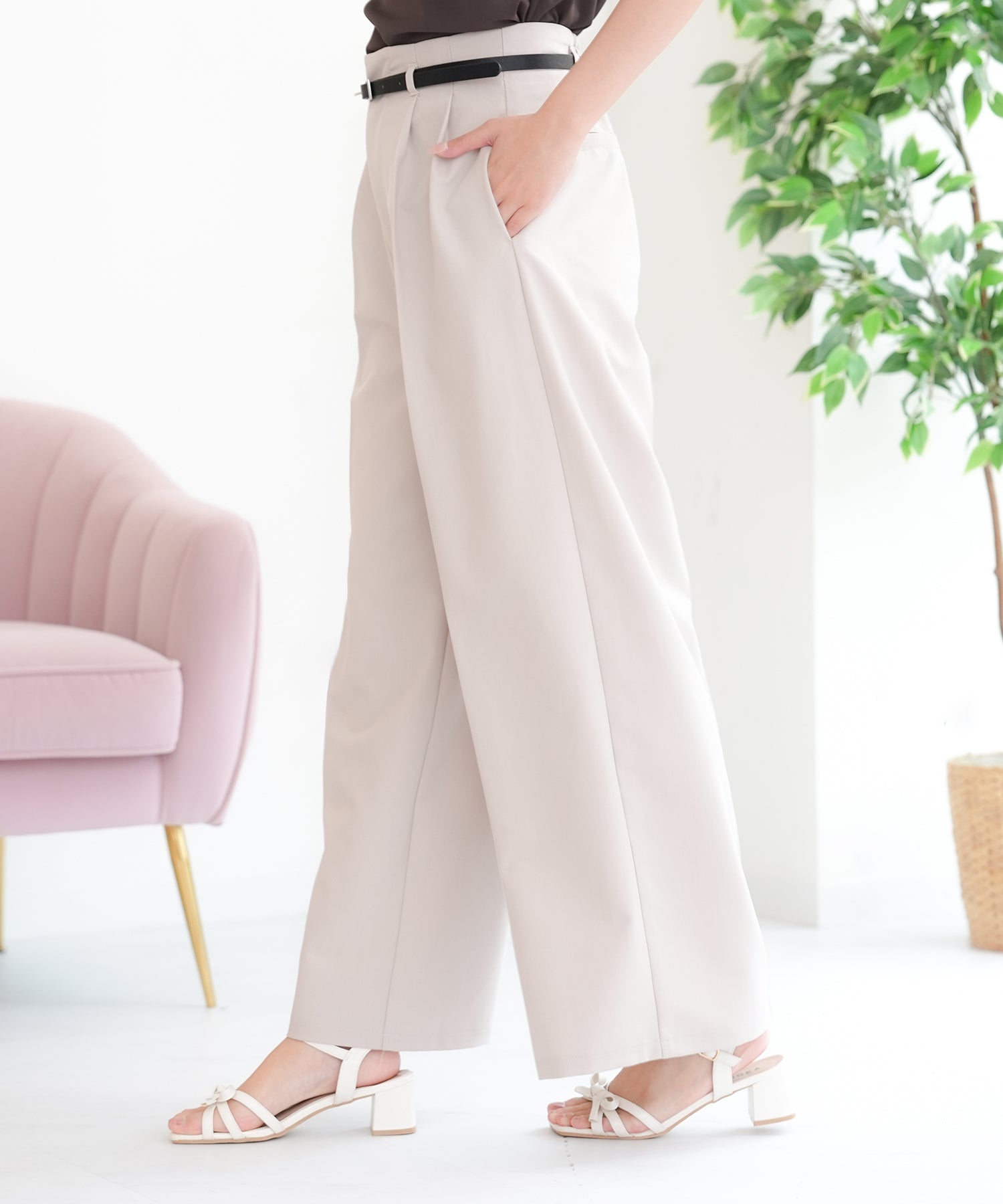 ベージュ　model：165　着用サイズ：M