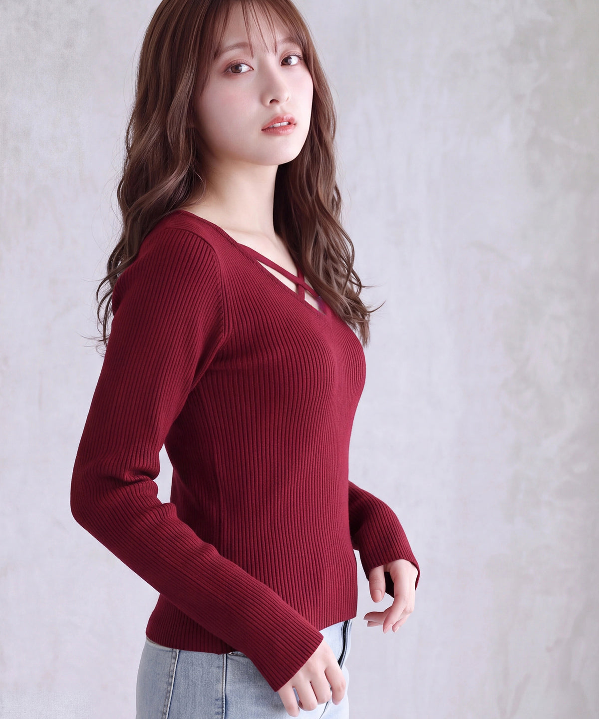 ワイン(AI画像) model：160cm 着用サイズ：M