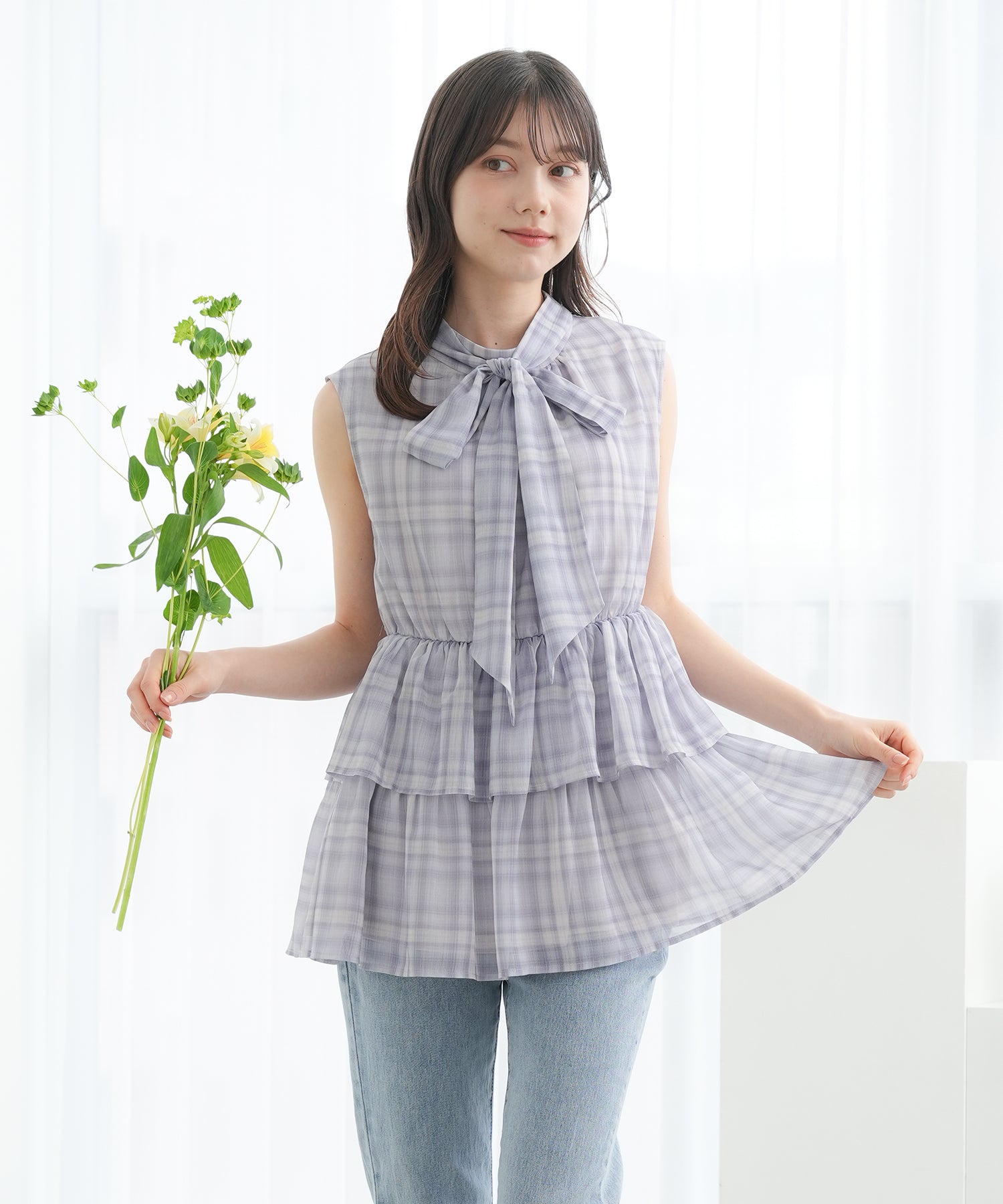 チェック　model:158cm  着用サイズ：M
