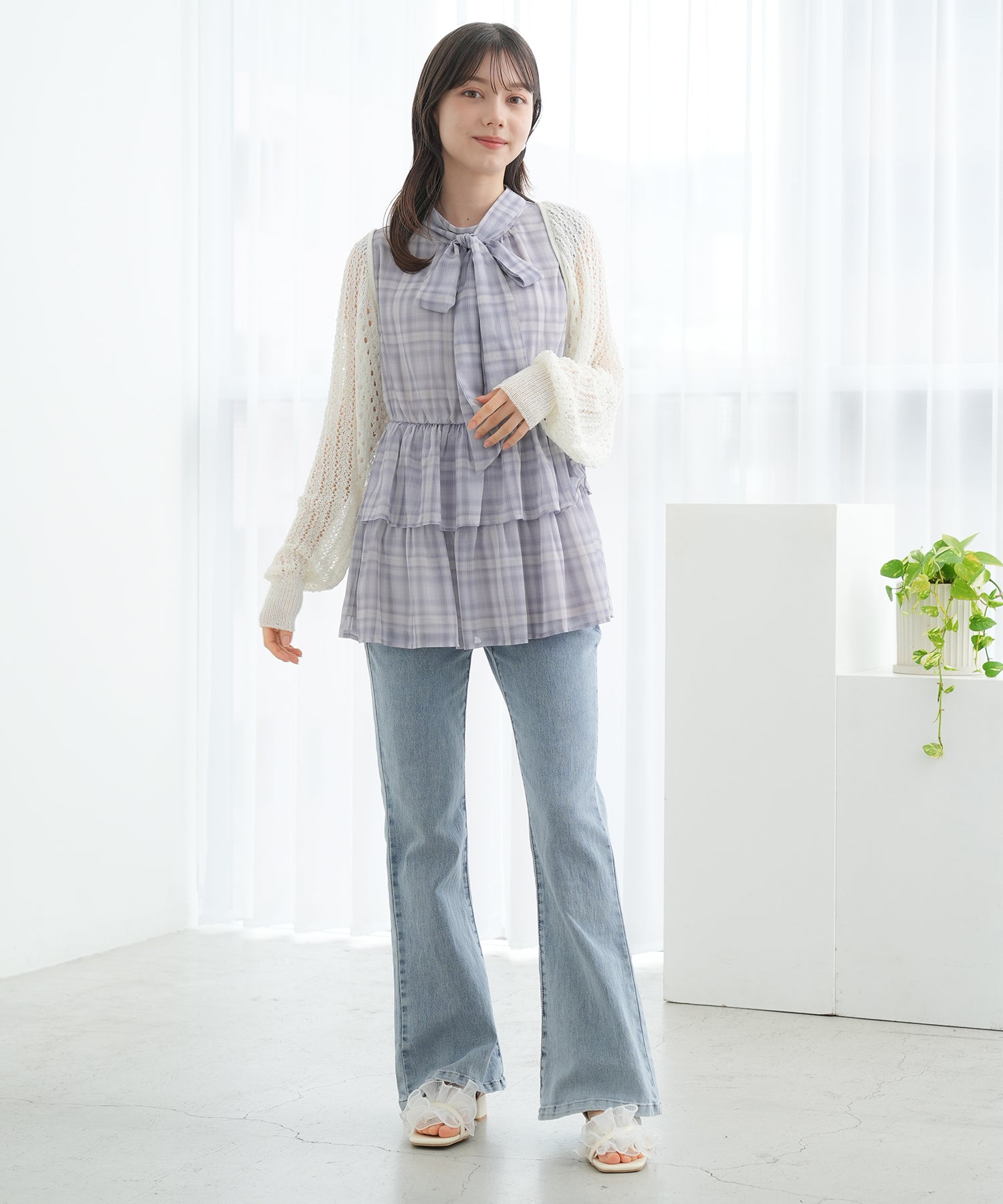 チェック　model:158cm  着用サイズ：M