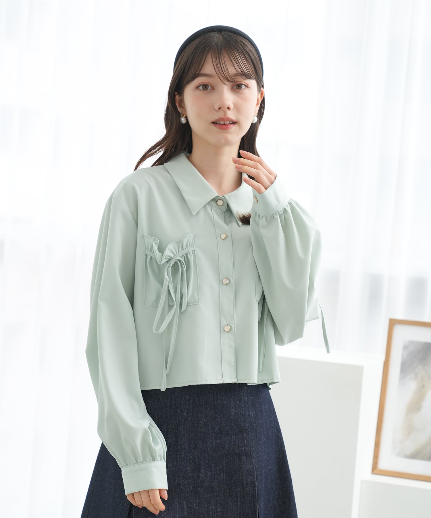 ※9月24日23時までの出品です！ yori【未使用】  リボンシャツ 中古・古着通販】YORI (ヨリ) フクレリボンブラウス ホワイト サイズ