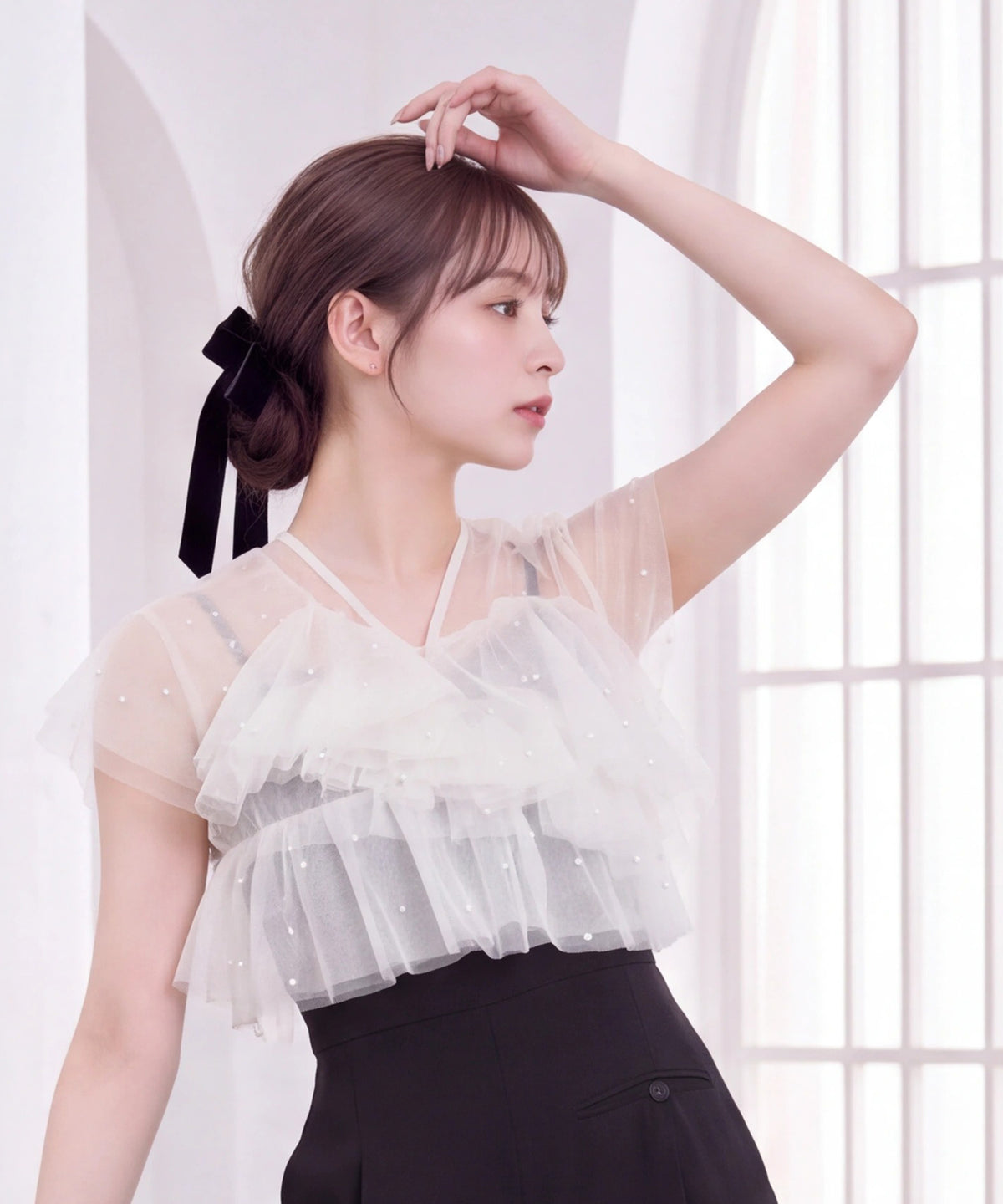 ホワイト(AI画像)　model：160cm　着用サイズ：M