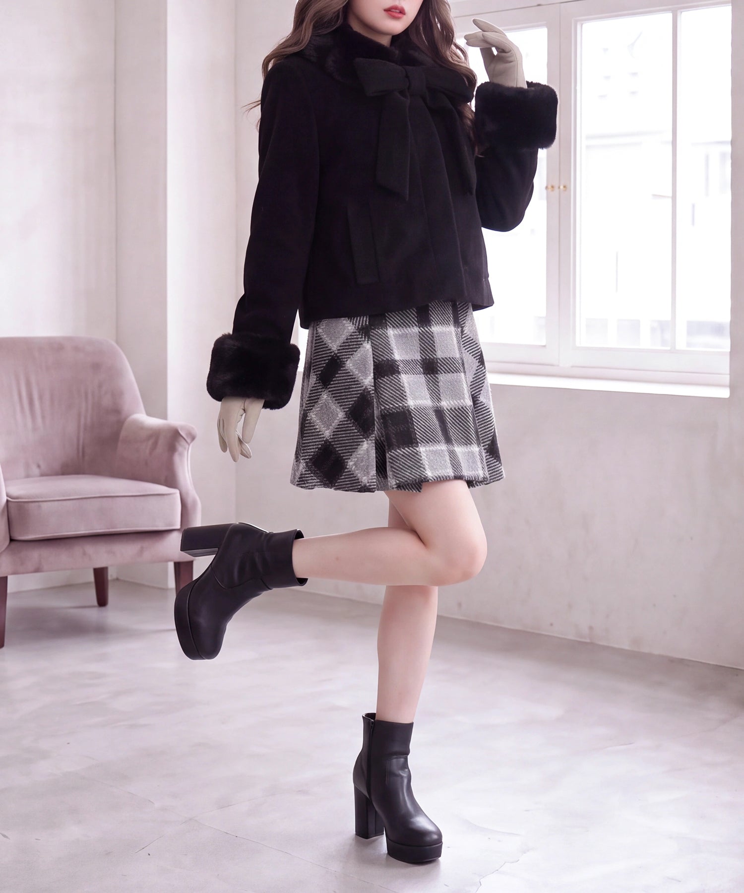 ブラック(AI画像)　model：160　着用サイズ：M