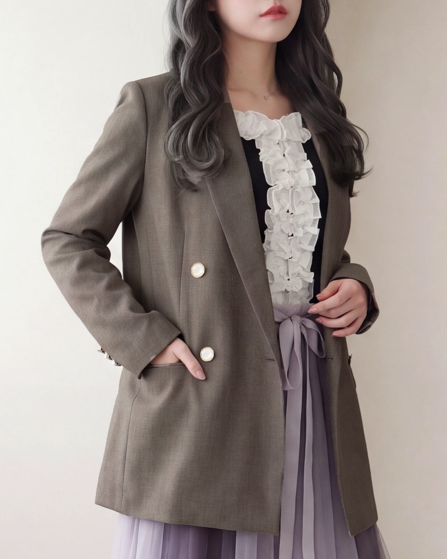ブラウン(AI画像)　model：160　着用サイズ：M