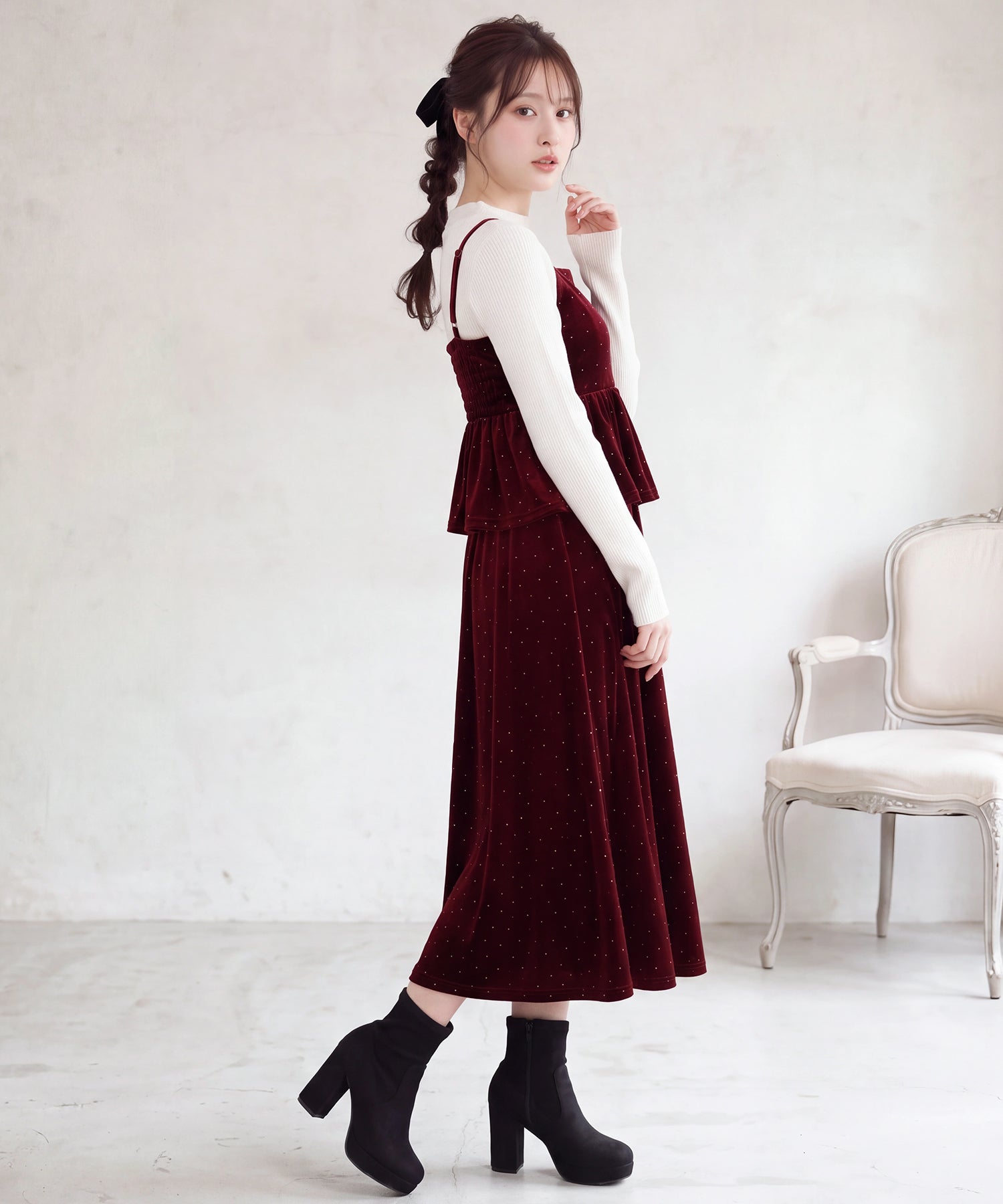 ワイン(AI画像)　model：160　着用サイズ：M