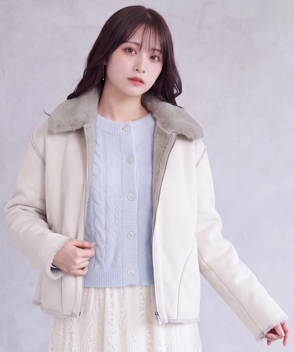 ライトグレー(AI画像) model:160cm 着用サイズ: M