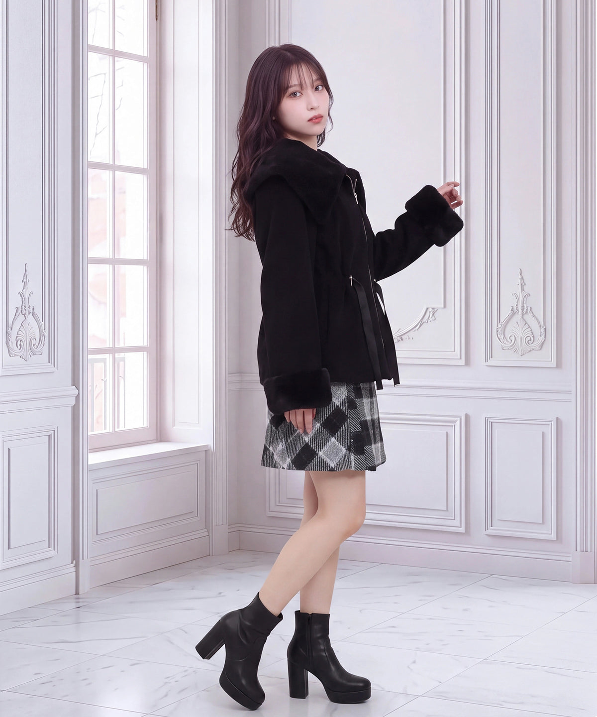 ブラック　(AI画像)　model：160　着用サイズ：M