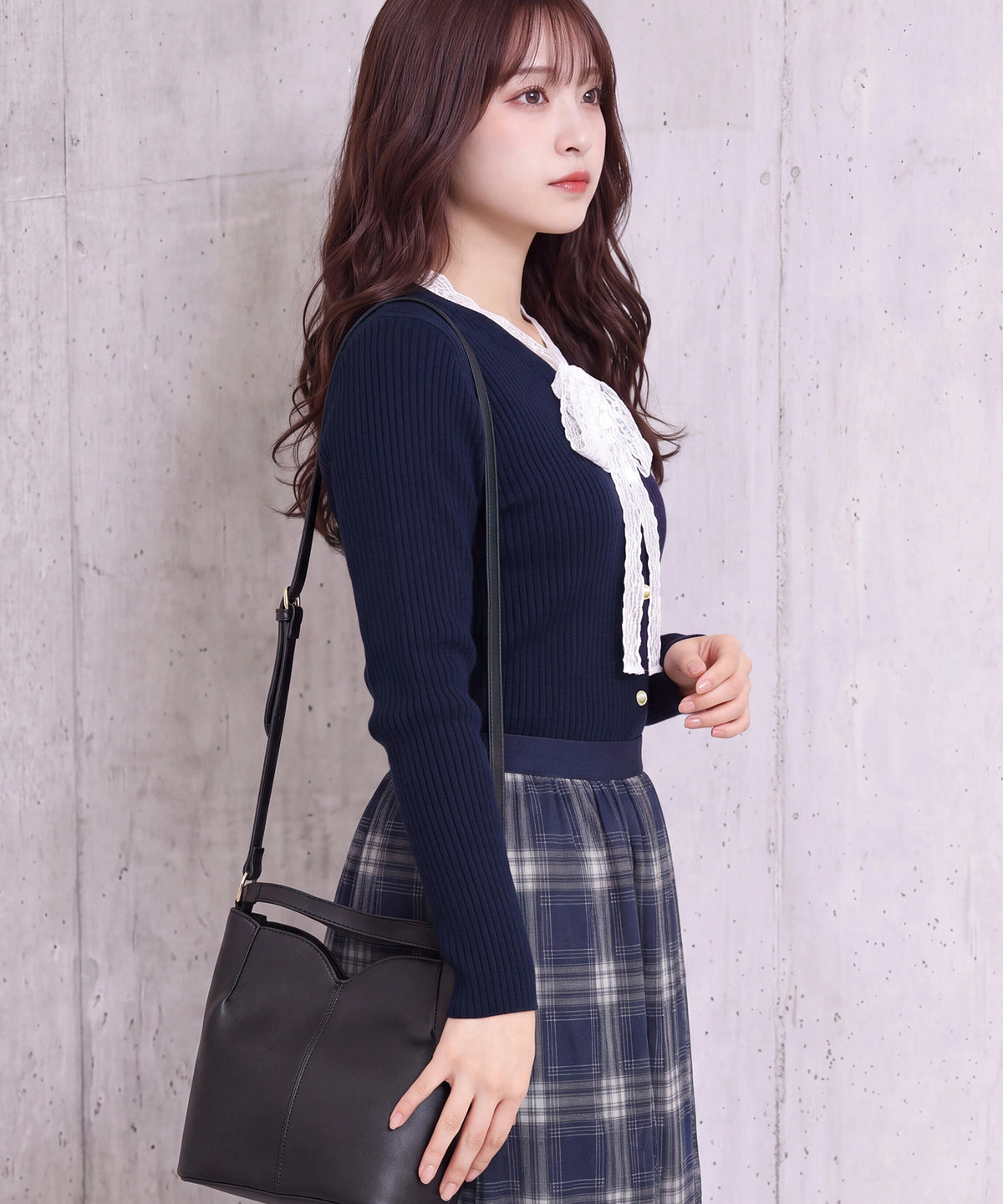 ネイビー (AI画像)　model：160㎝　着用サイズ：M