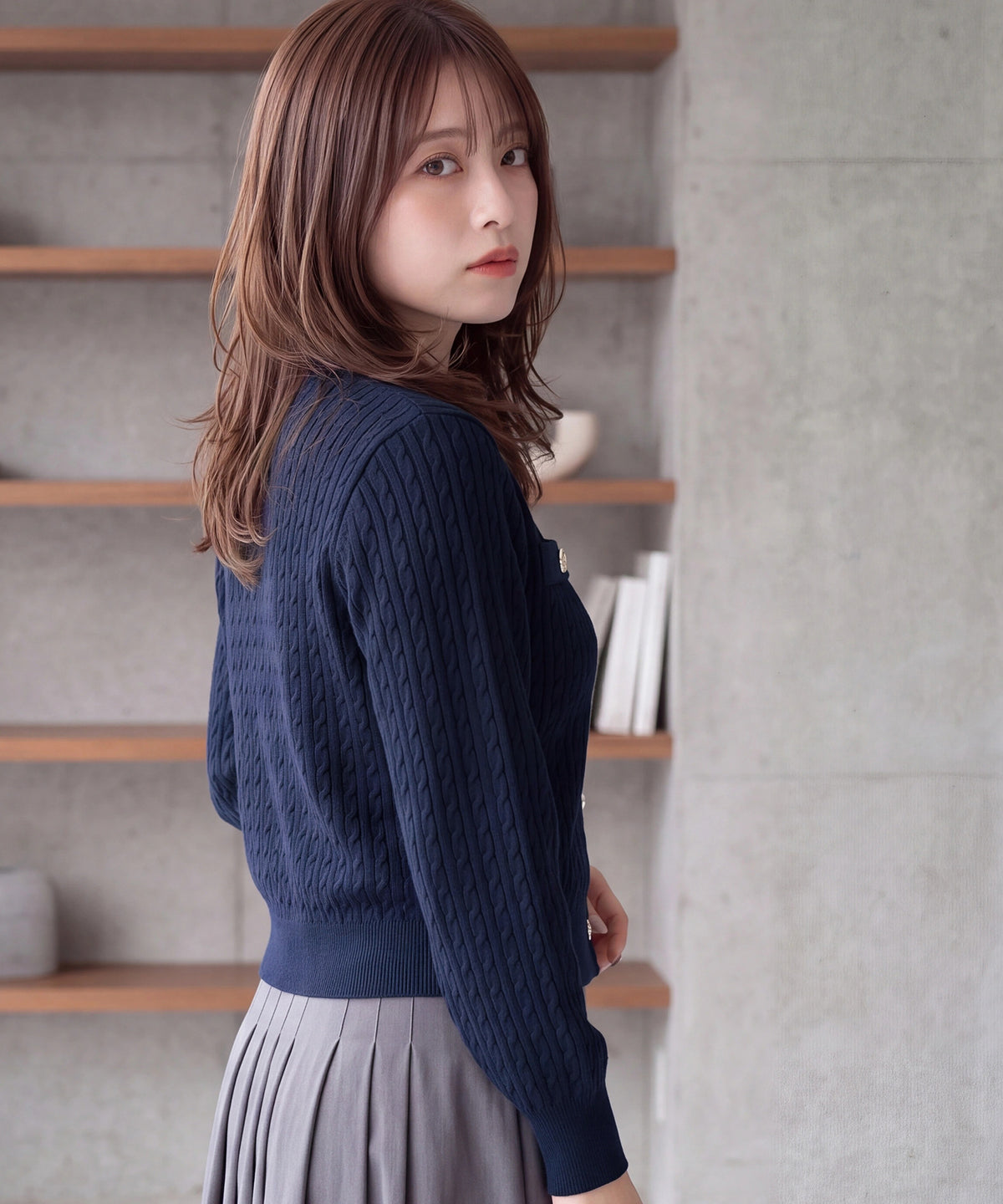 ネイビー(AI画像)model：160cm　着用サイズ：M