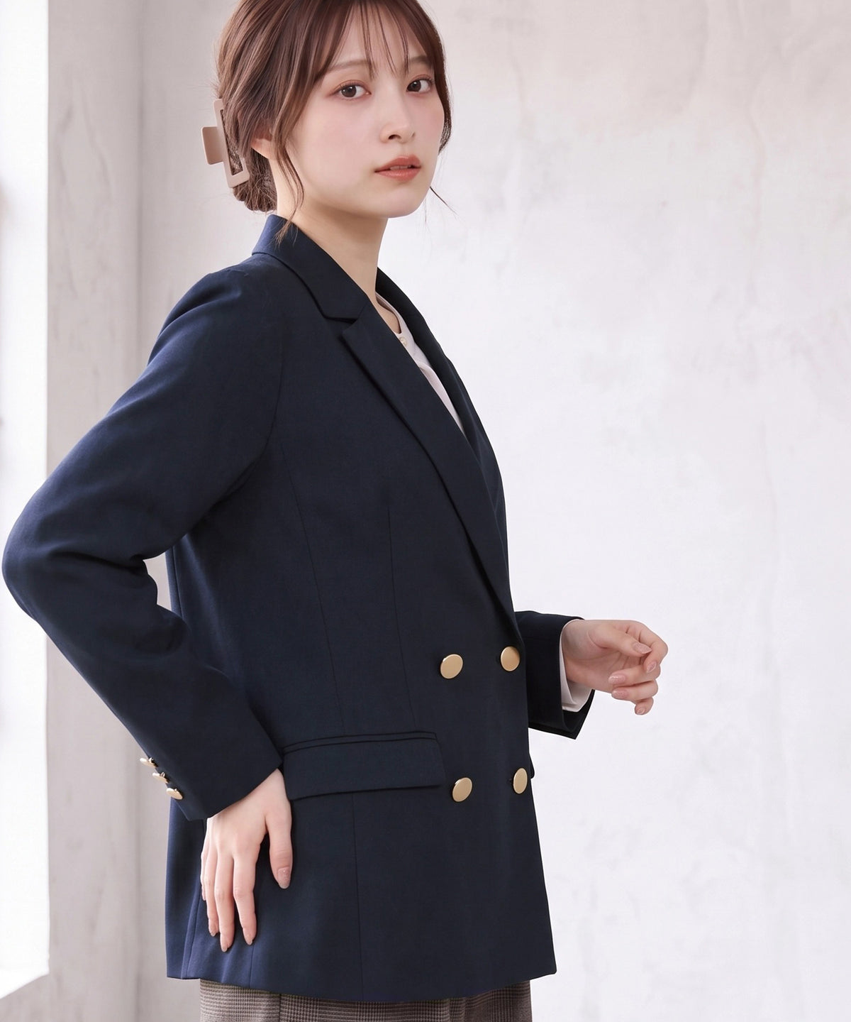 ネイビー(AI画像) model：160cm 着用サイズ：M