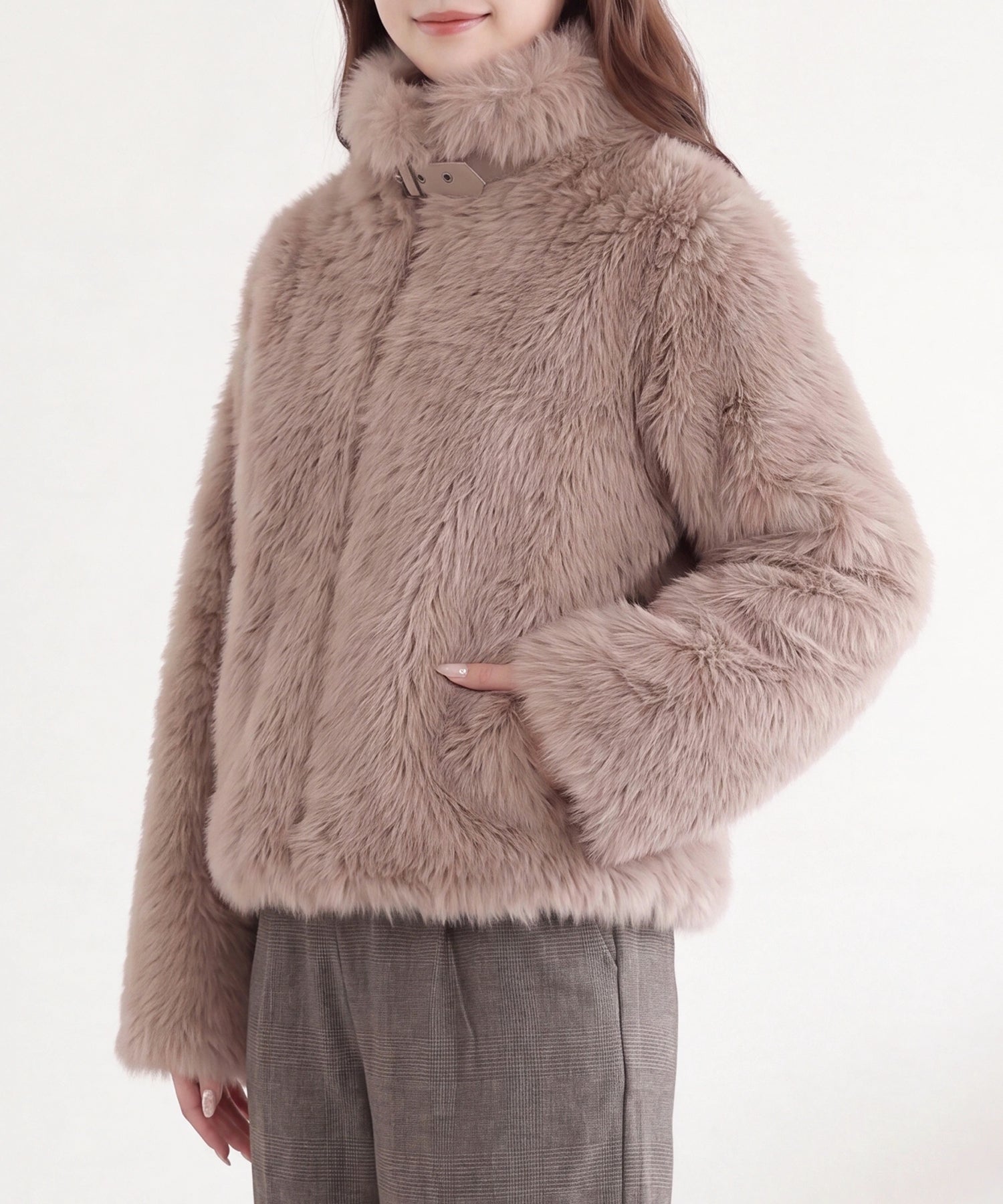 NEW】(先行入荷)フェイクフォックスファー ジップブルゾン