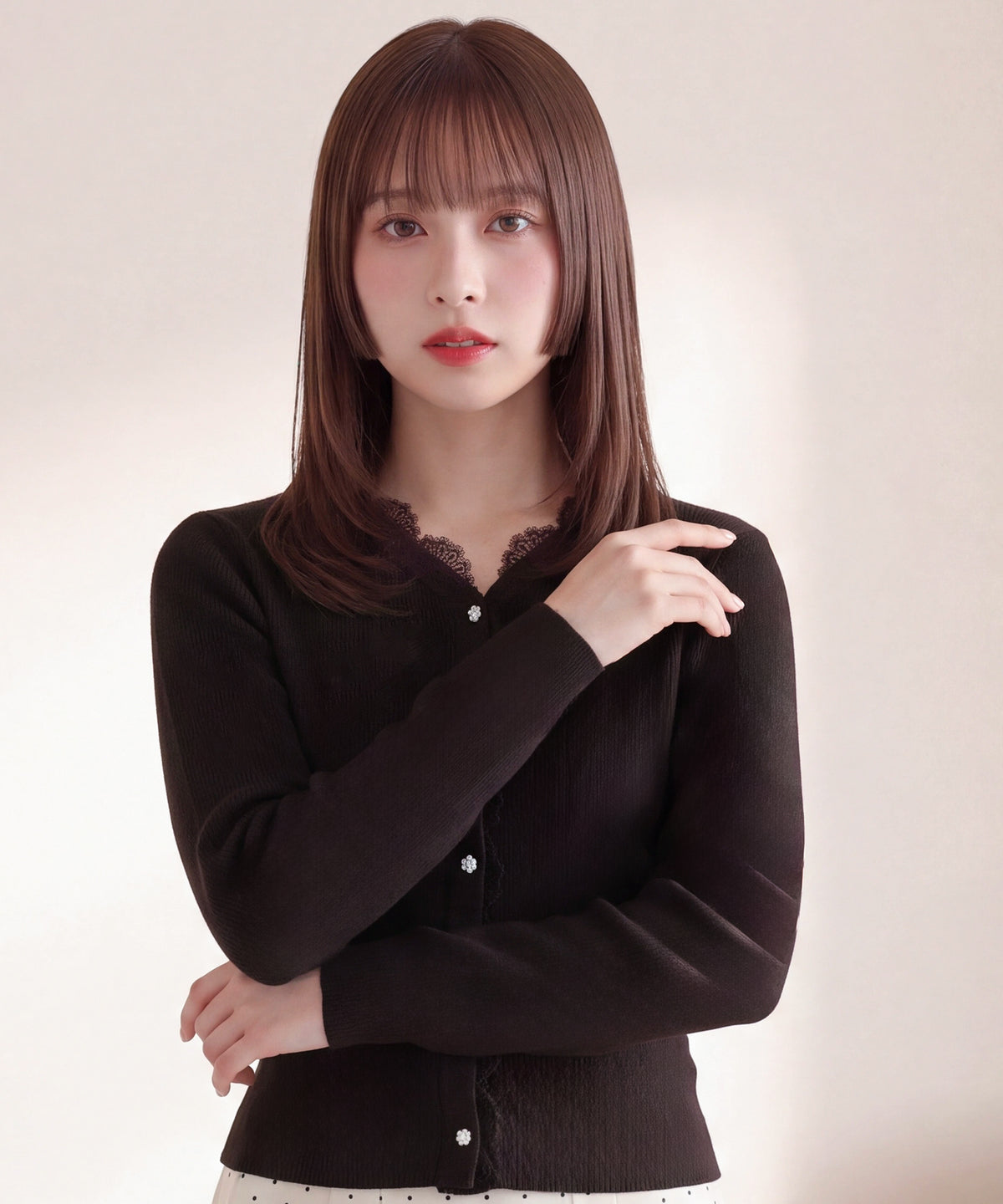 ブラウン model：160cm　着用サイズ：M (AI画像)