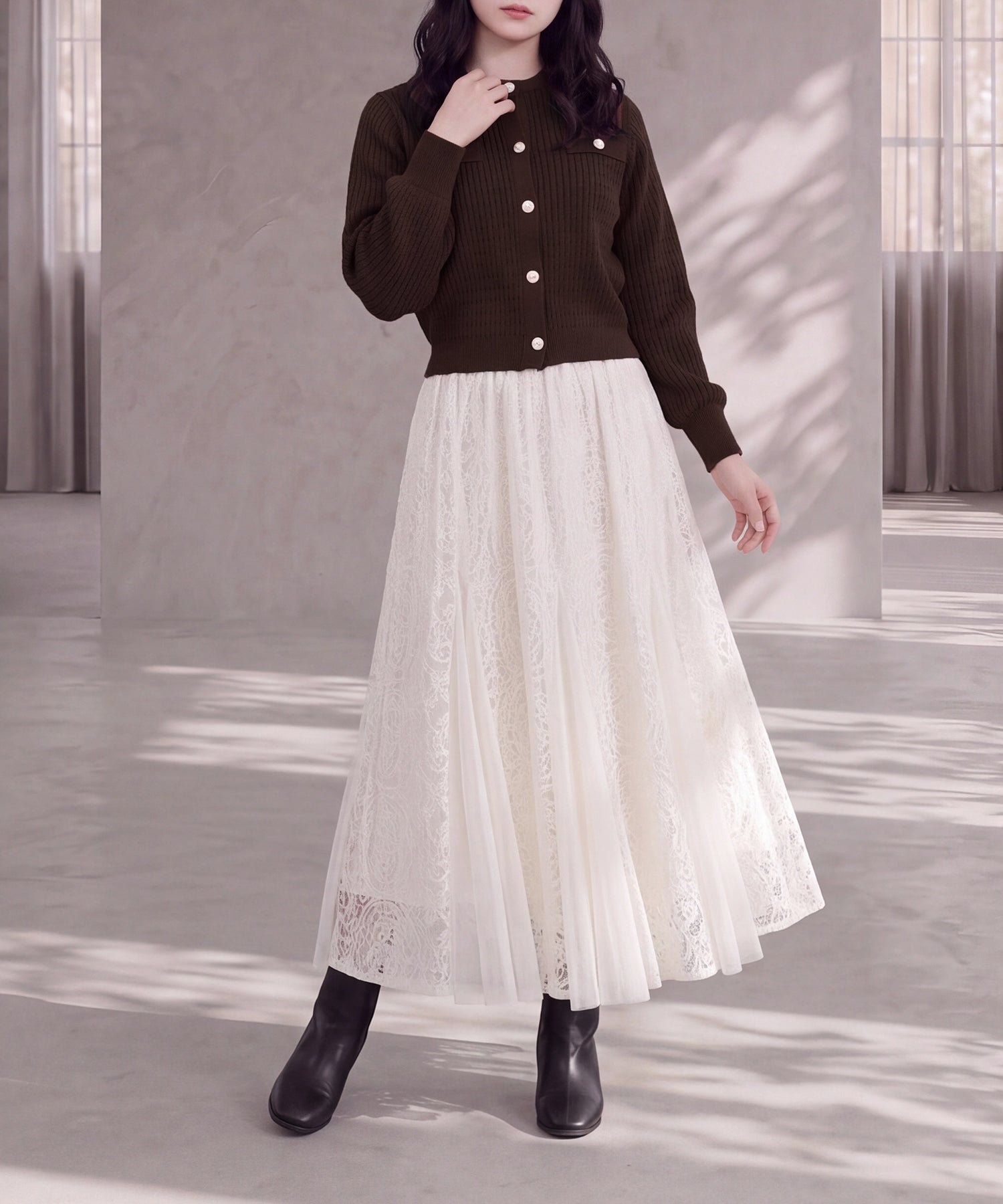 ブラウン(AI画像) model: 160cm 着用サイズ: M