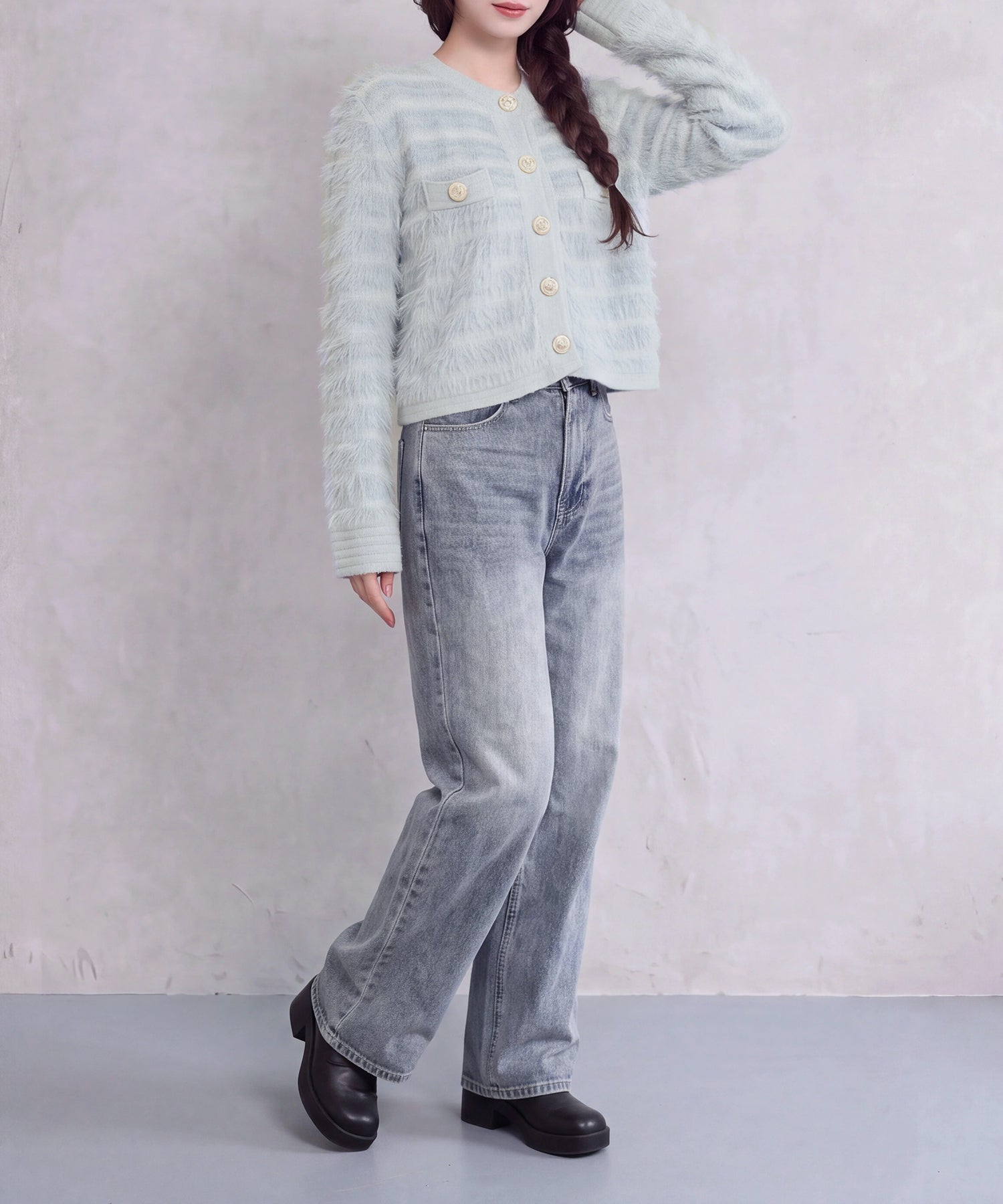 ブルー (AI画像) model: 160cm 着用サイズ: M
