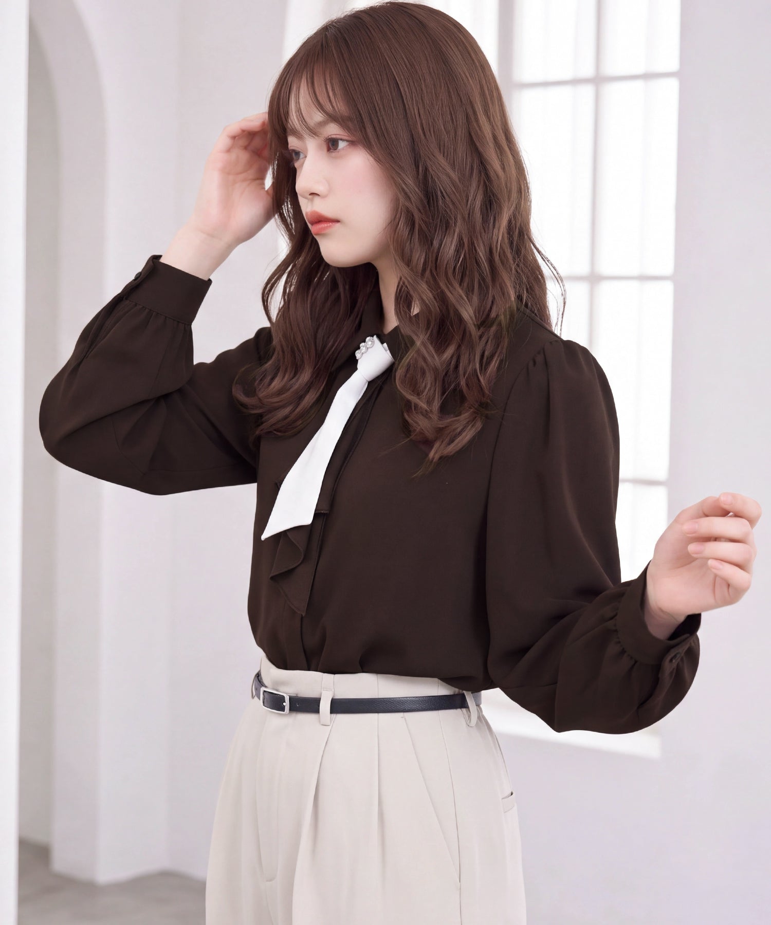 ブラウン(AI画像)　model：160　着用サイズ：M