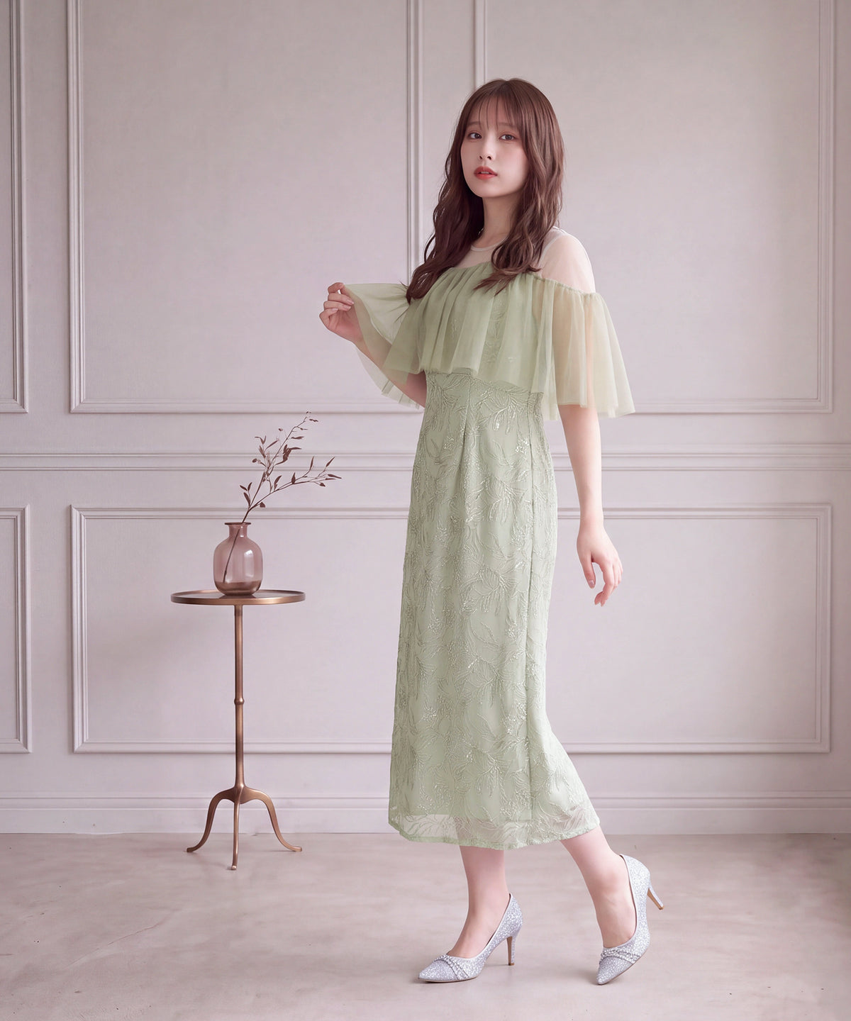 グリーン(AI画像)　model：156　着用サイズ：M