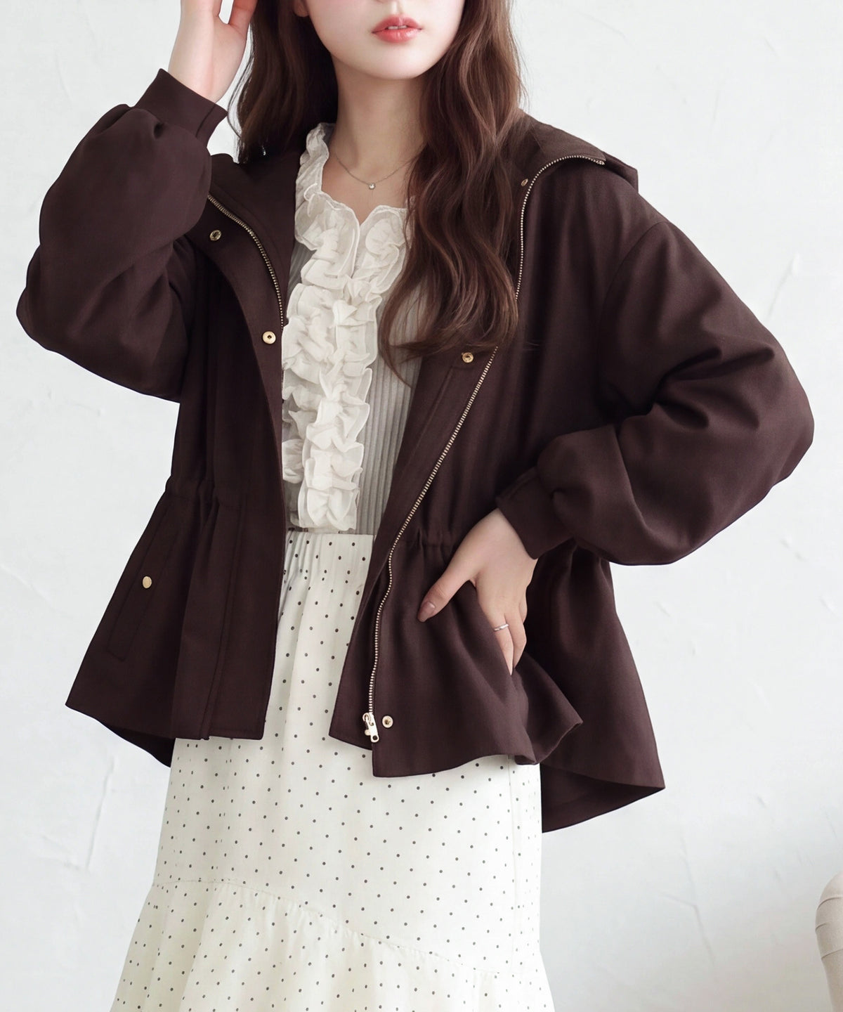 ブラウン(AI画像)　model：160　着用サイズ：F