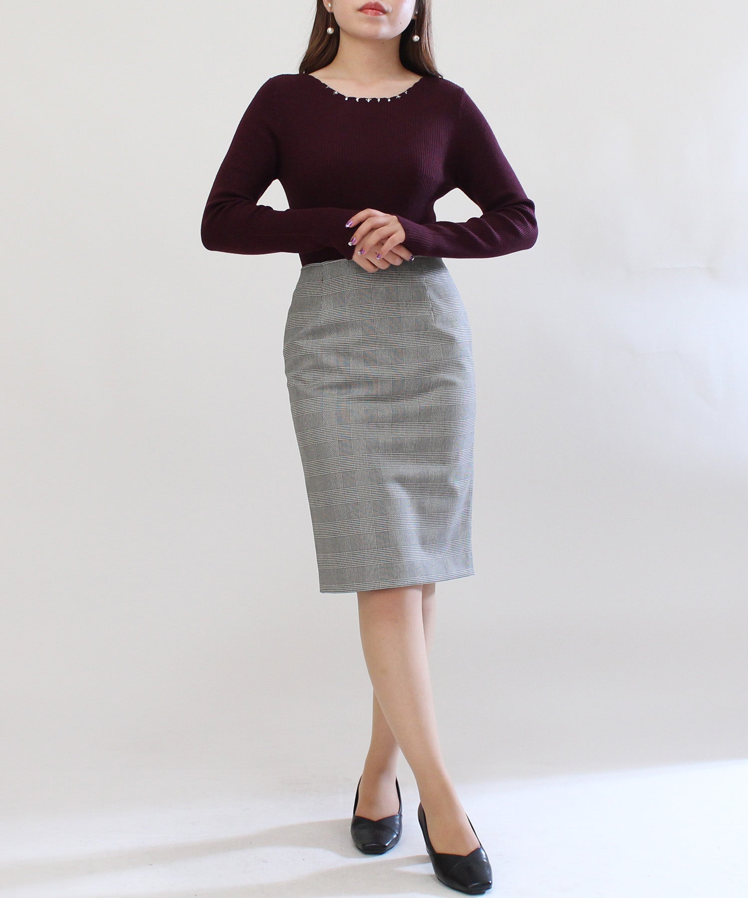 Seasonless] 2 length tight skirt (57cm length)