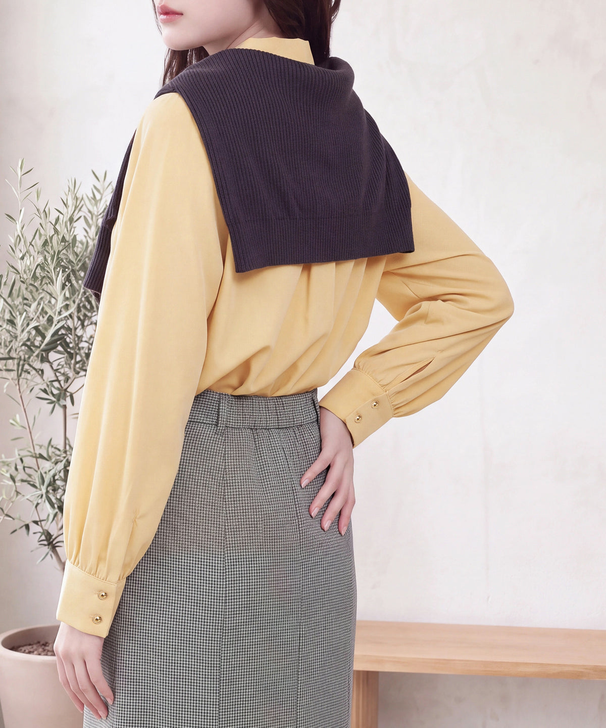 イエロー(AI画像) model：160cm 着用サイズ：M