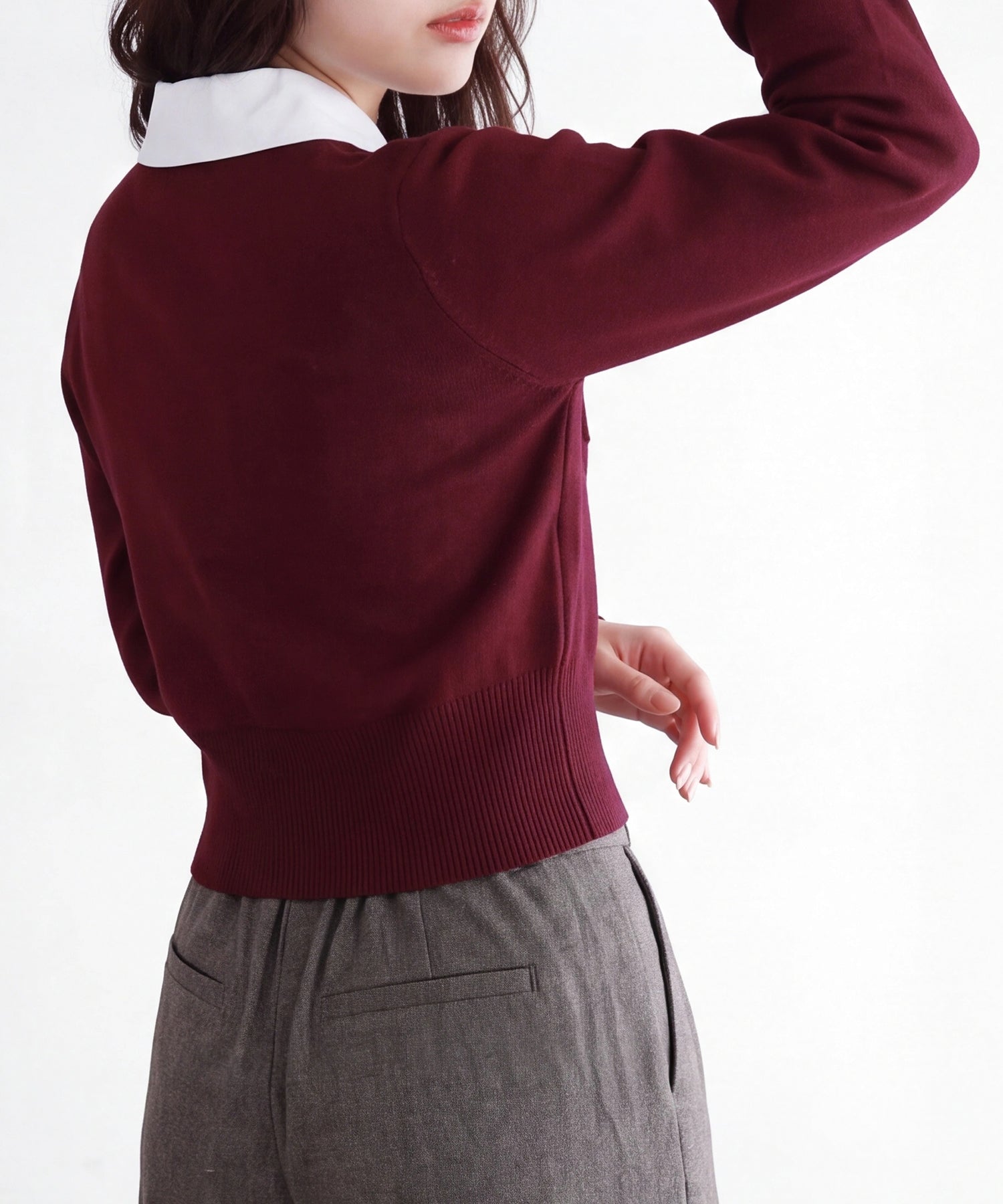 ワイン(AI画像)　model：160cm　着用サイズ：M