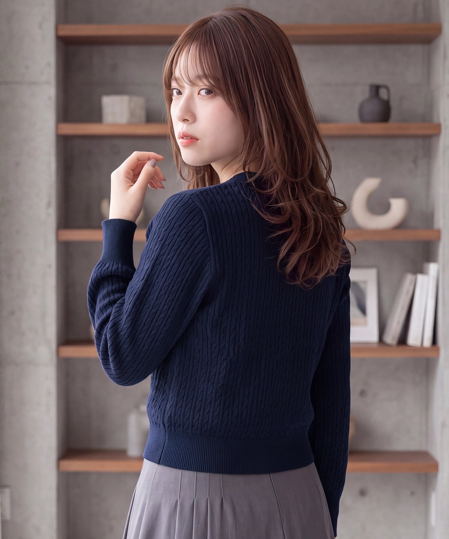 ネイビー(AI画像)model：160cm　着用サイズ：M