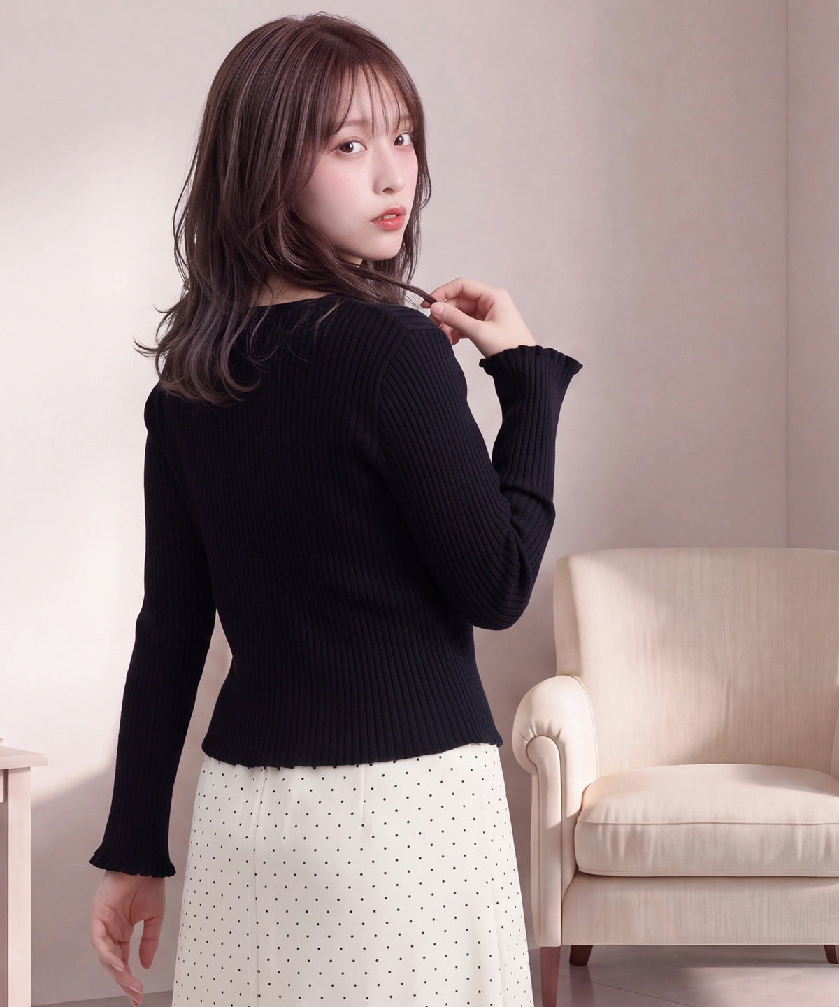 ブラック model：160cm　着用サイズ：M (AI画像)