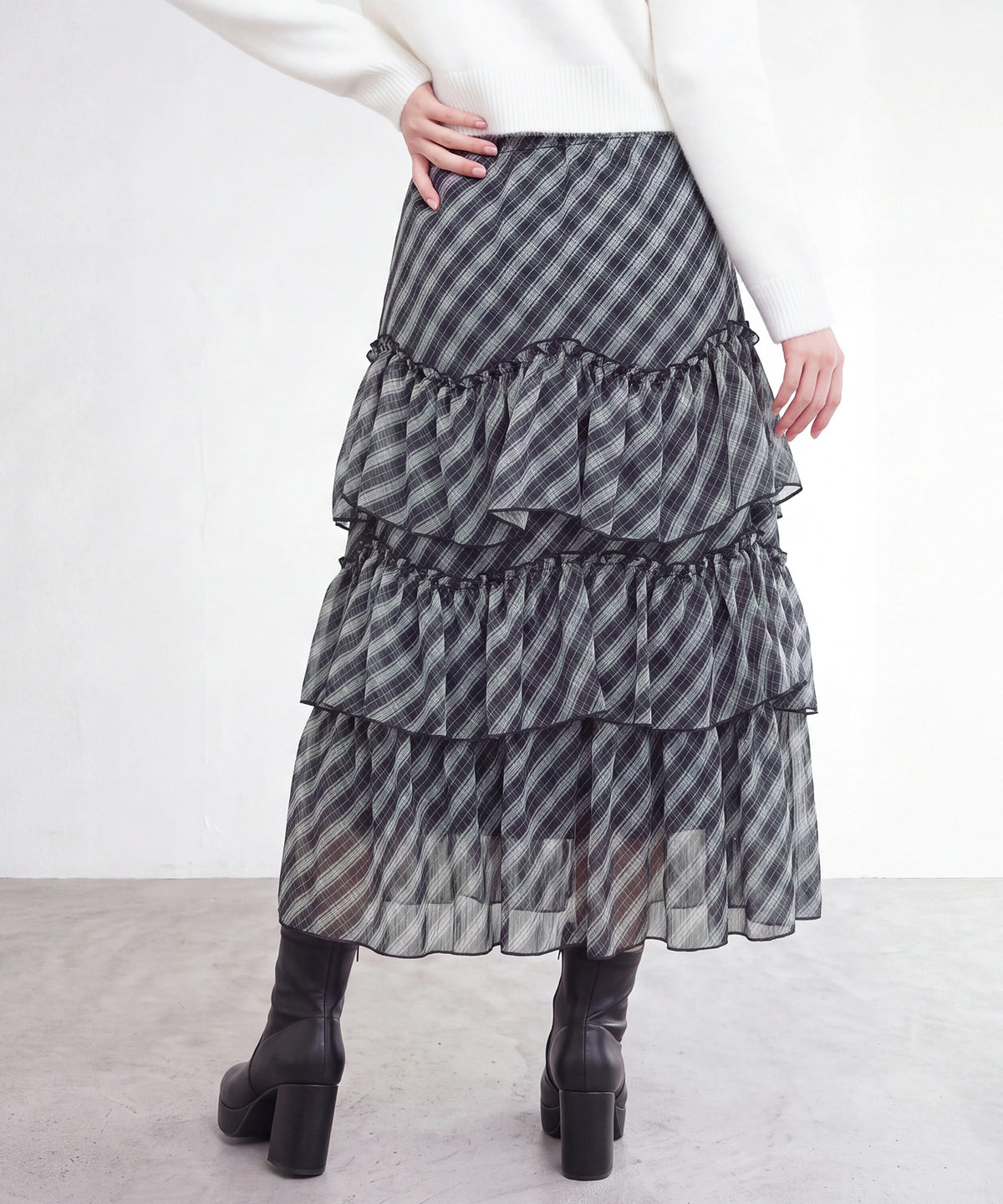 チェック(AI画像)model：160cm　着用サイズ：M