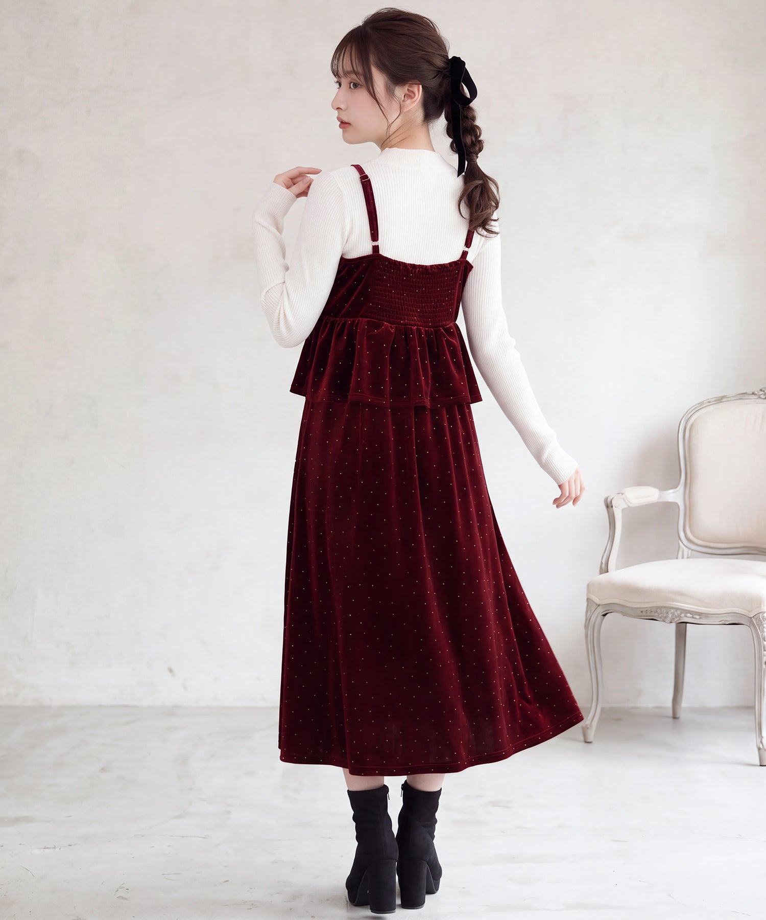 ワイン(AI画像)　model：160　着用サイズ：M
