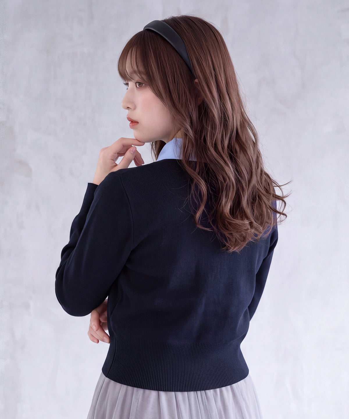ネイビー(AI画像)　model：160cm　着用サイズ：M