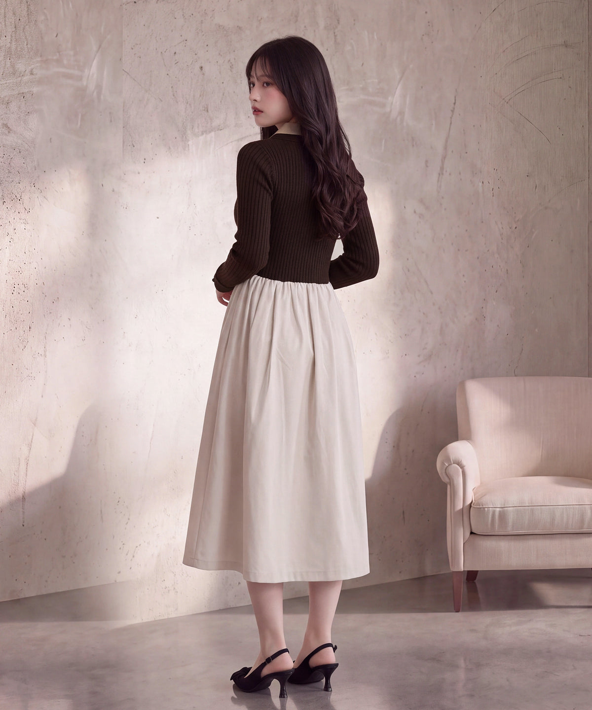 ブラウン(AI画像) model:160cm 着用サイズM