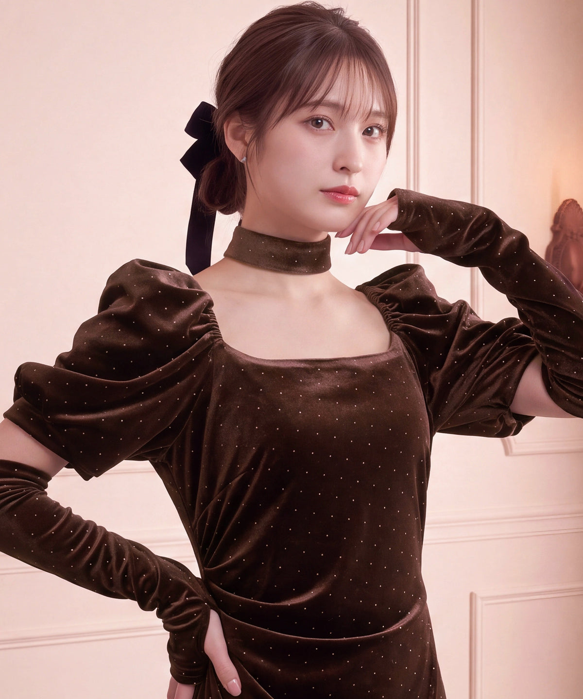 ブラウン(AI画像) model:160cm 着用サイズ: M