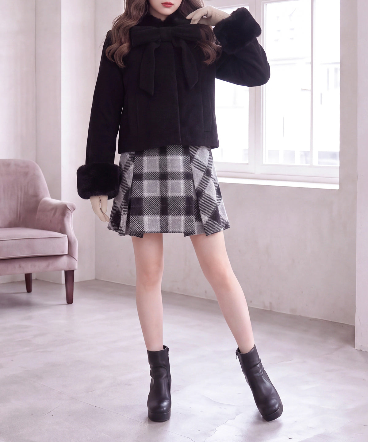 ブラック(AI画像)　model：160　着用サイズ：M