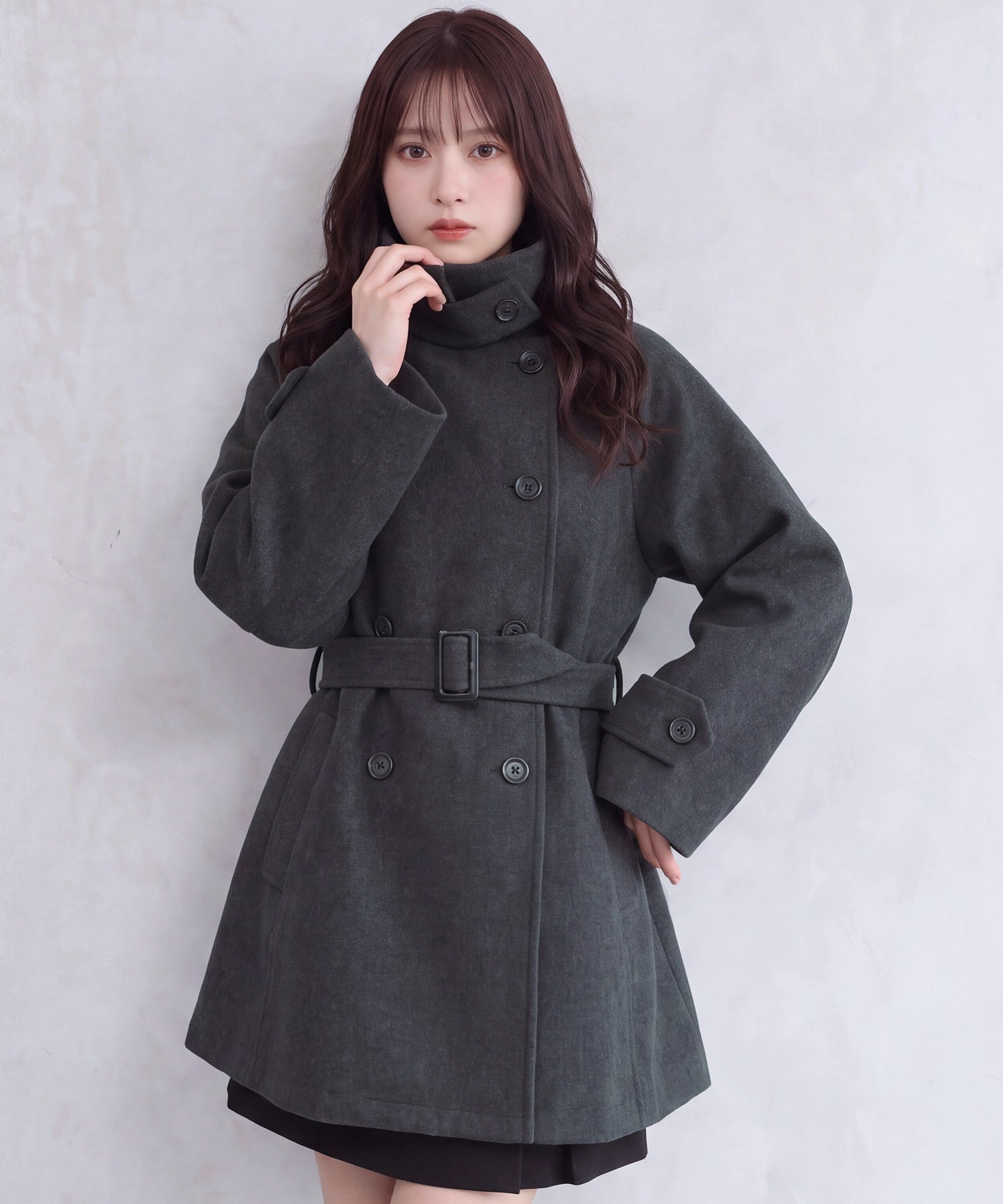 【PRE ORDER-10％OFF】アレンジカラー杢ミドルトレンチコート