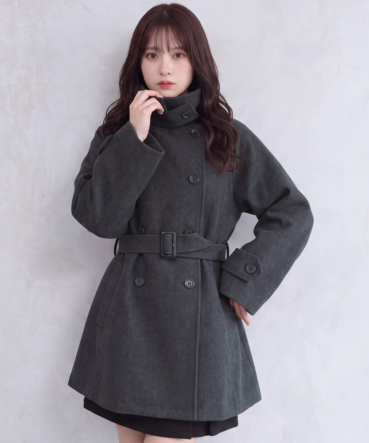 【PRE ORDER-10％OFF】アレンジカラー杢ミドルトレンチコート