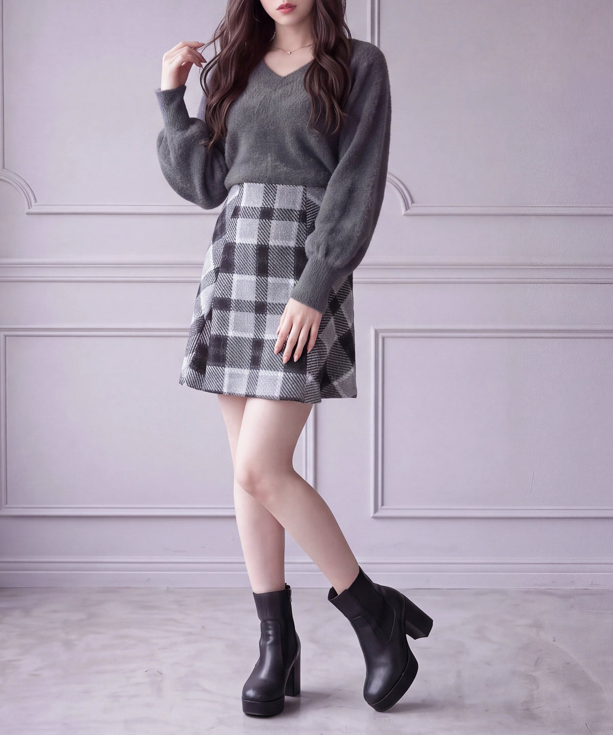 チャコール(AI画像)　model：160　着用サイズ：M