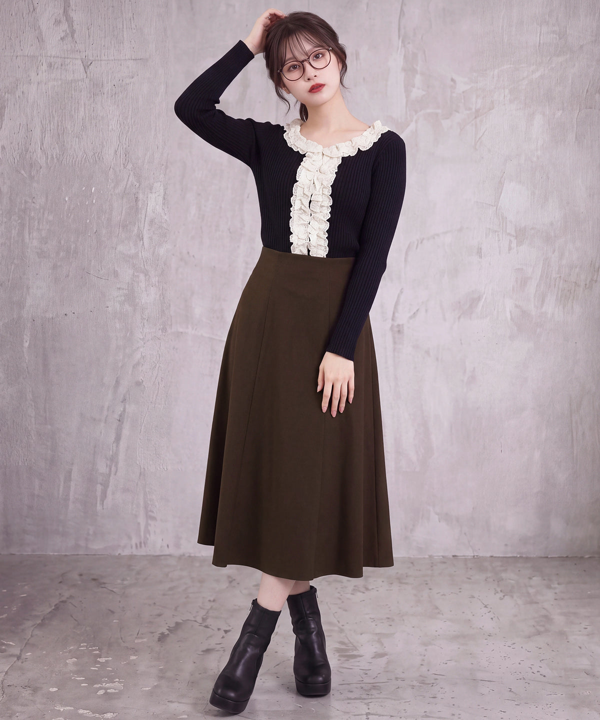 ブラウン(AI画像) model：160cm 着用サイズ：M