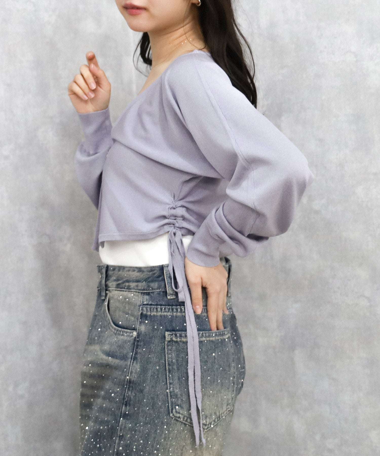 パープル　model：156　着用サイズ：M