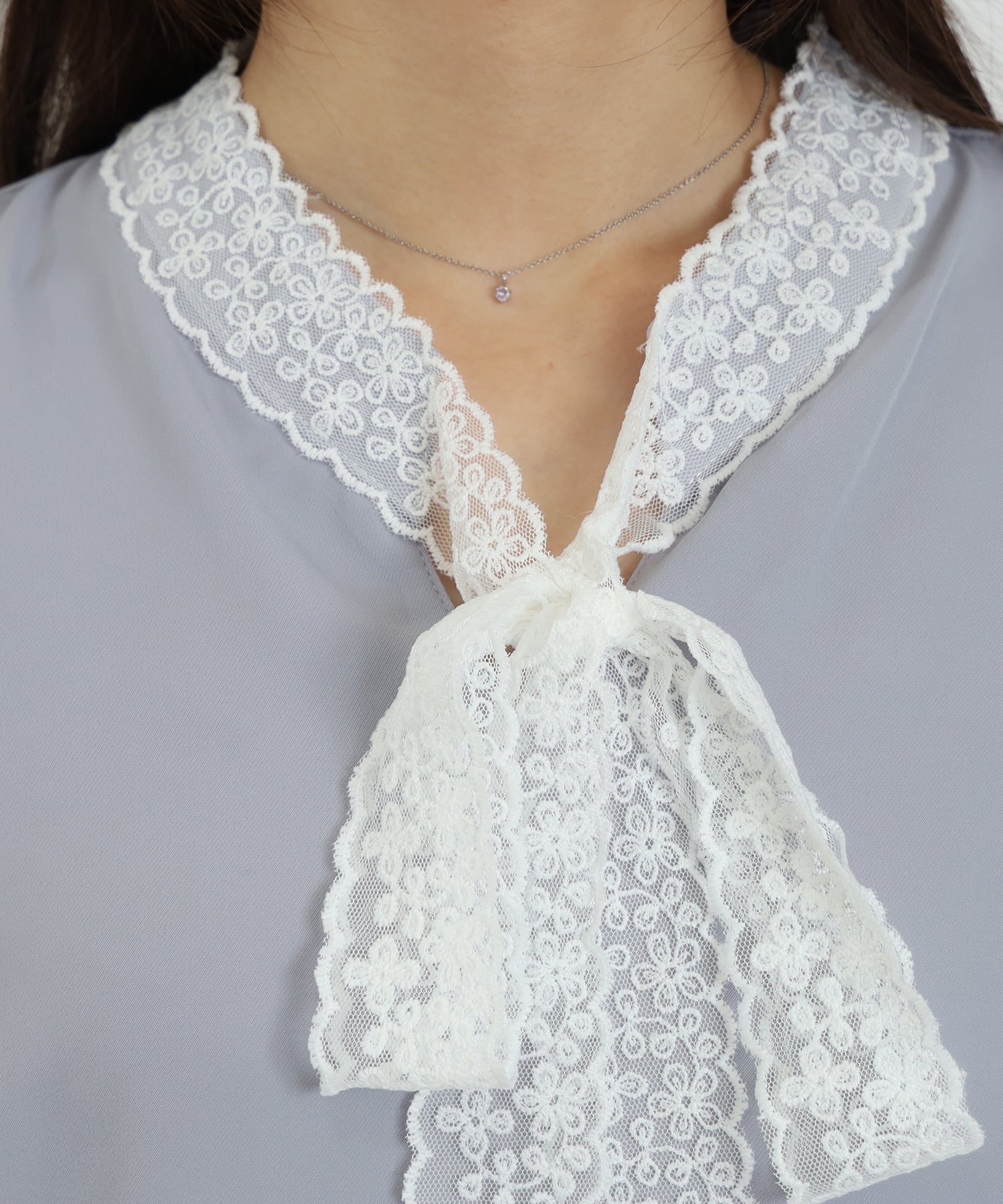 【NEW】レースリボンタイブラウス