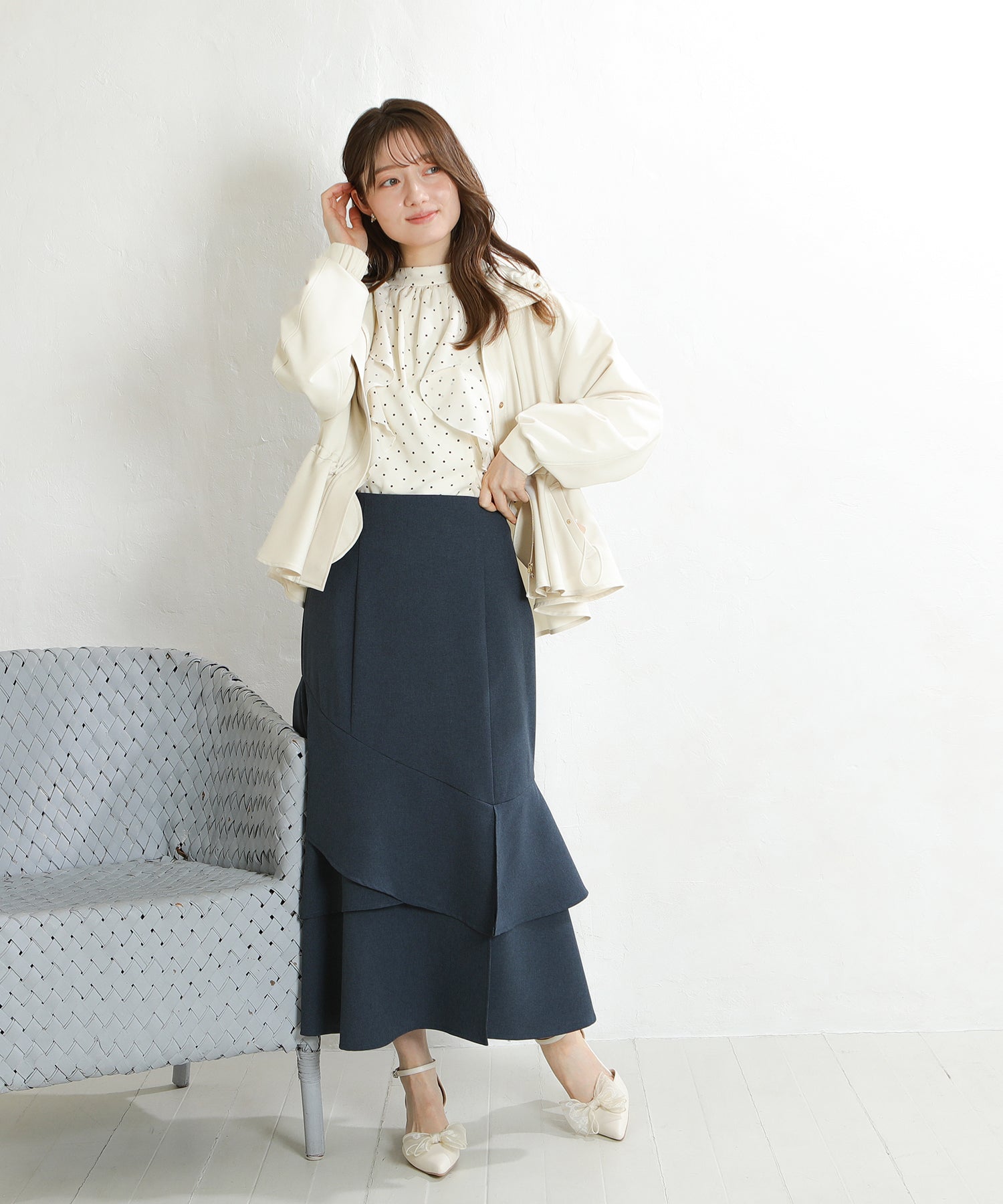 アイボリー　model：163　着用サイズ：M