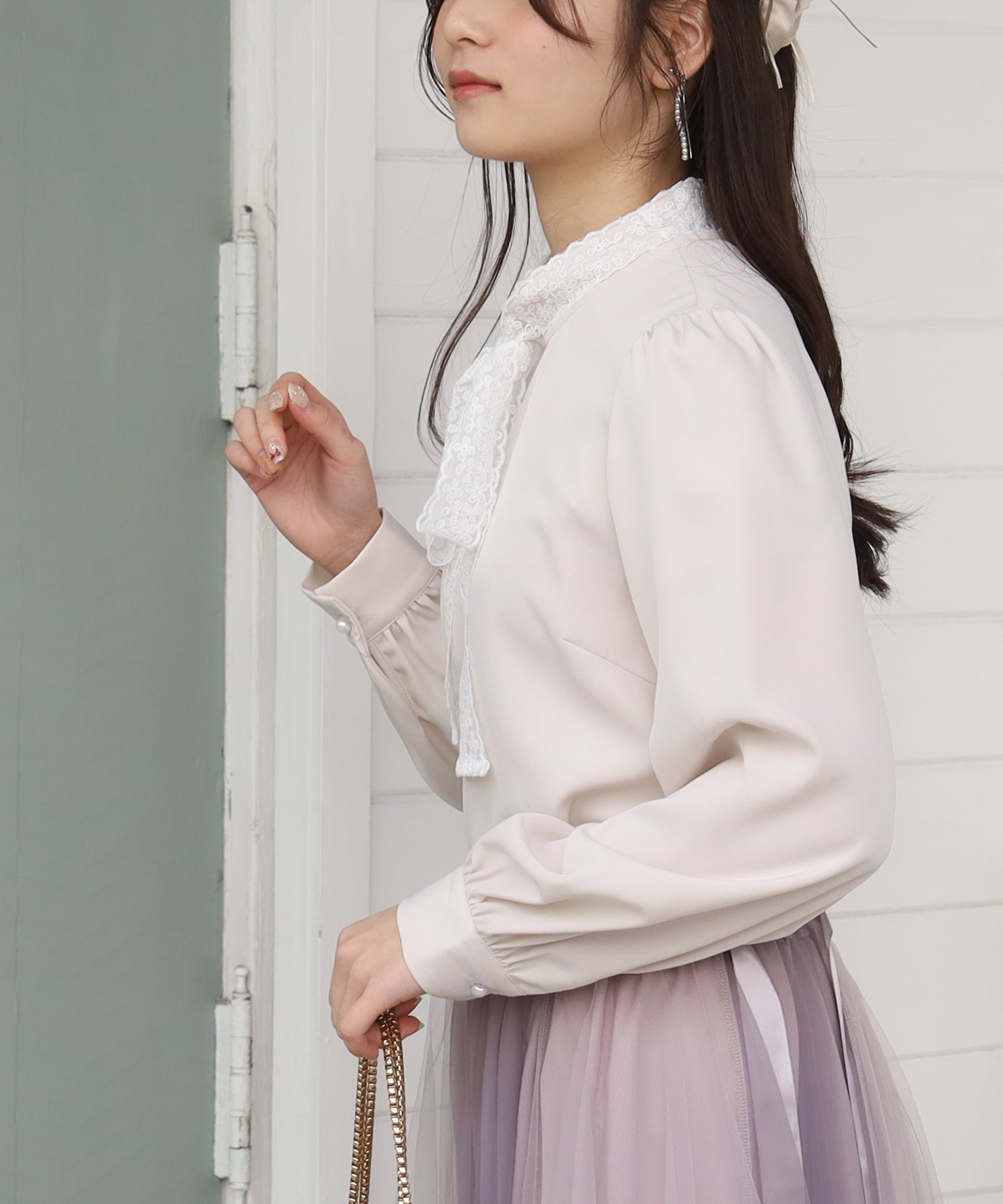 ピンクベージュ　MODEL:160㎝　着用サイズ：M