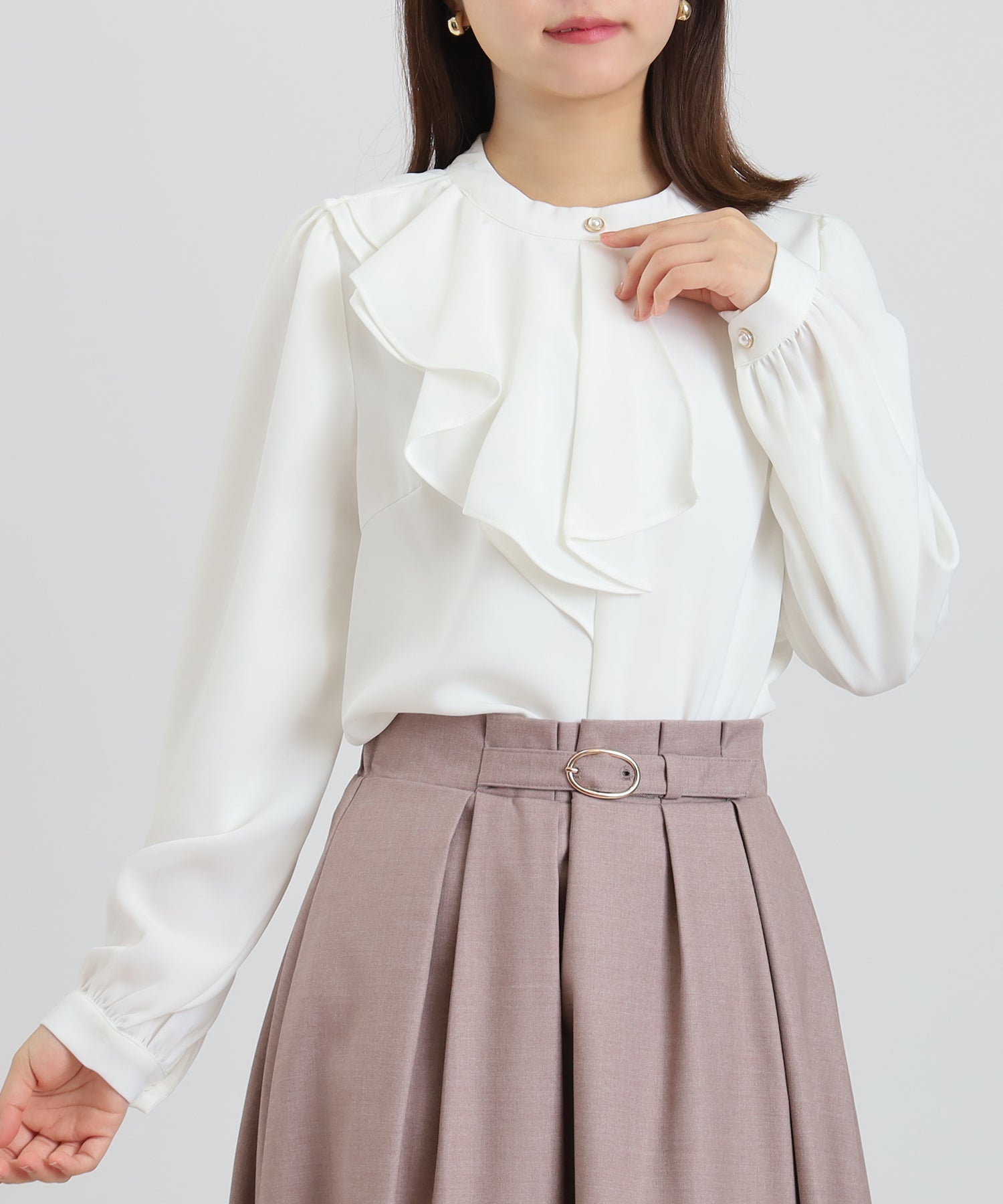 アシメラッフルフリルブラウス