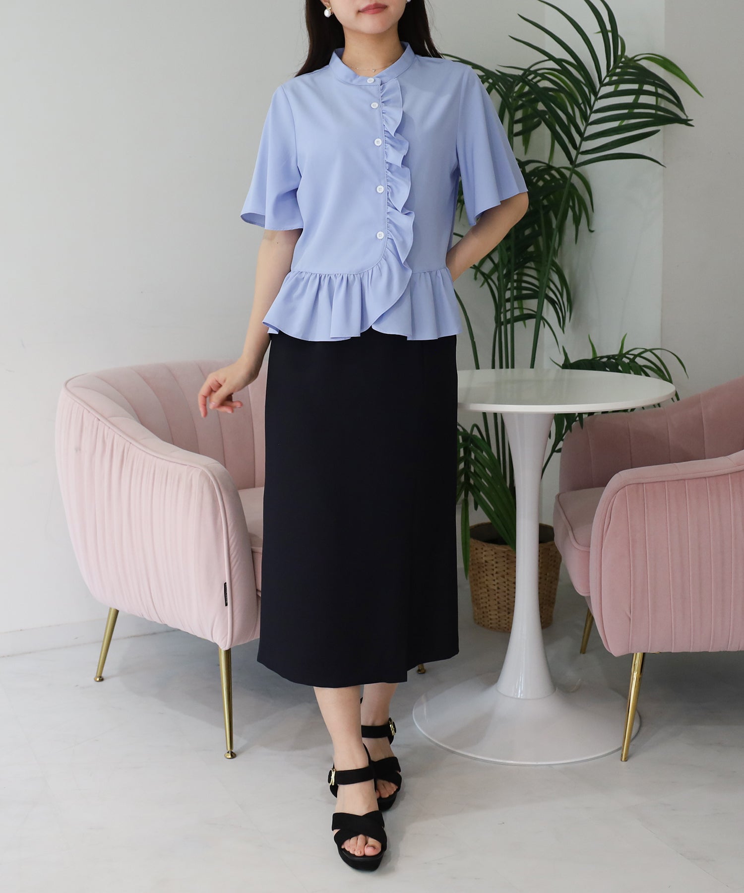 ブルー　model:156cm  着用サイズ：M